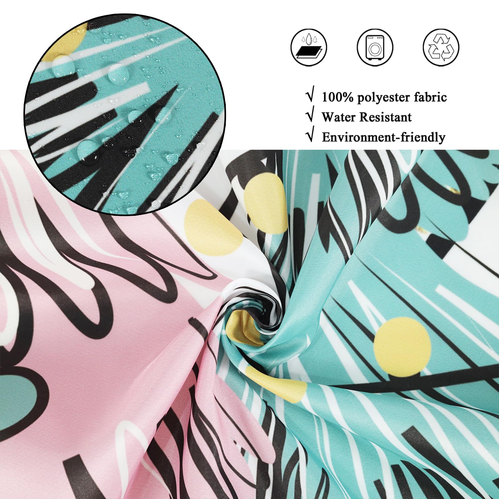 Caheansi Merry Christmas Shower Curtain, Colorful Buffalo Check Plaid Xmas Tree Winter New Year Holiday Bathroom Curtain Waterpr