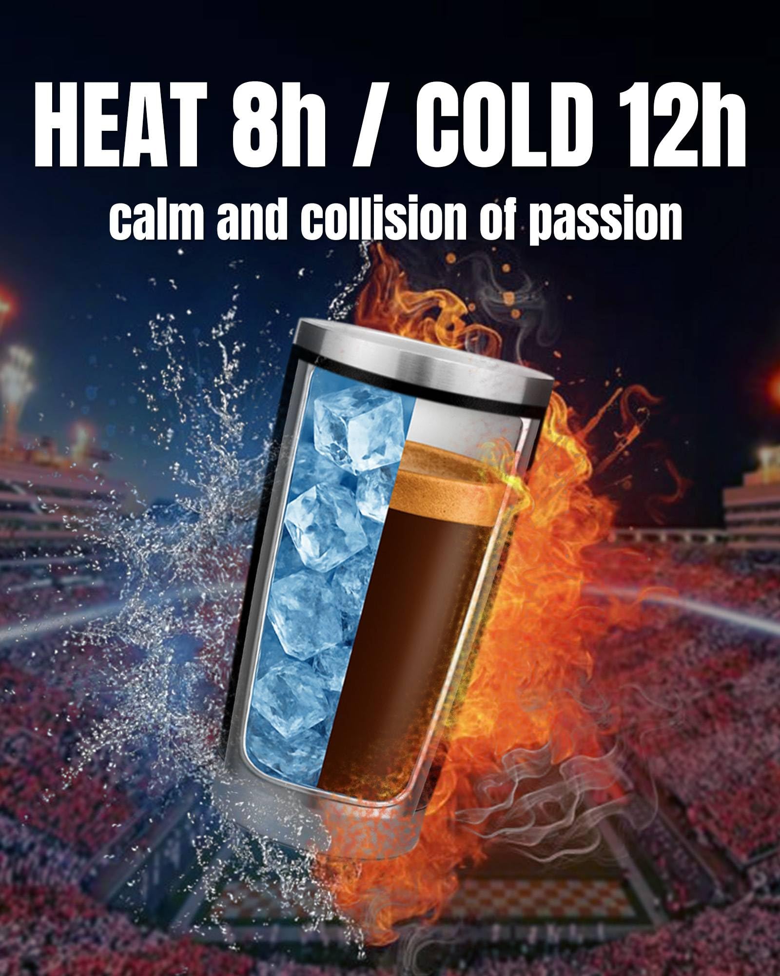 Football Fan 20 Oz Insulated Travel Coffee Cup Mug Tumbler with Lid Washington Themed Merch Shop Men Women Sport Stuff Apparel C