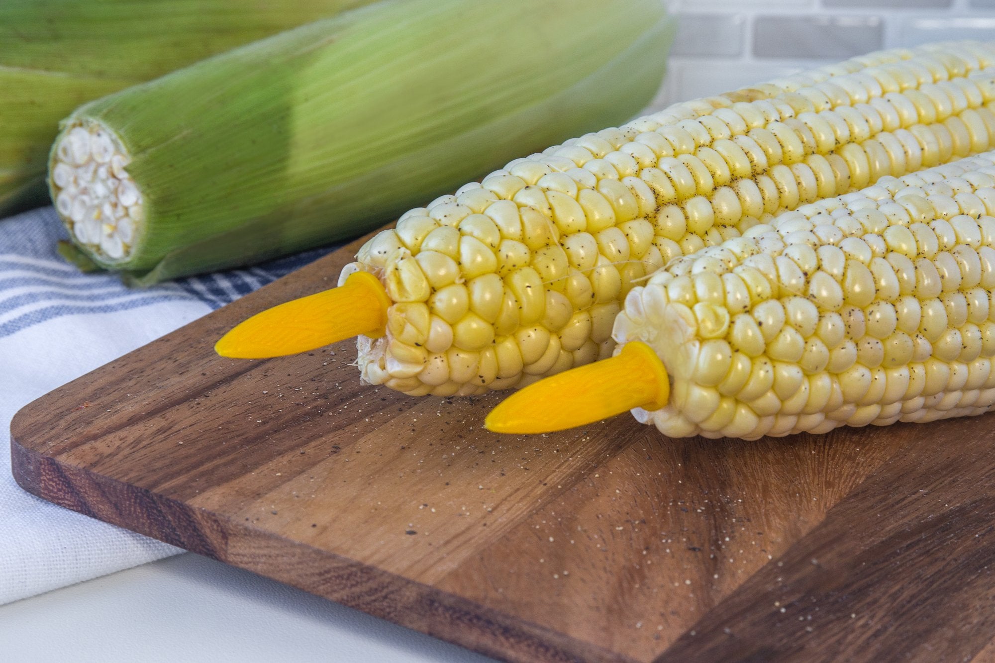 Fox Run Stainless Steel And Plastic, Corn Holder Set Of 6, Yellow