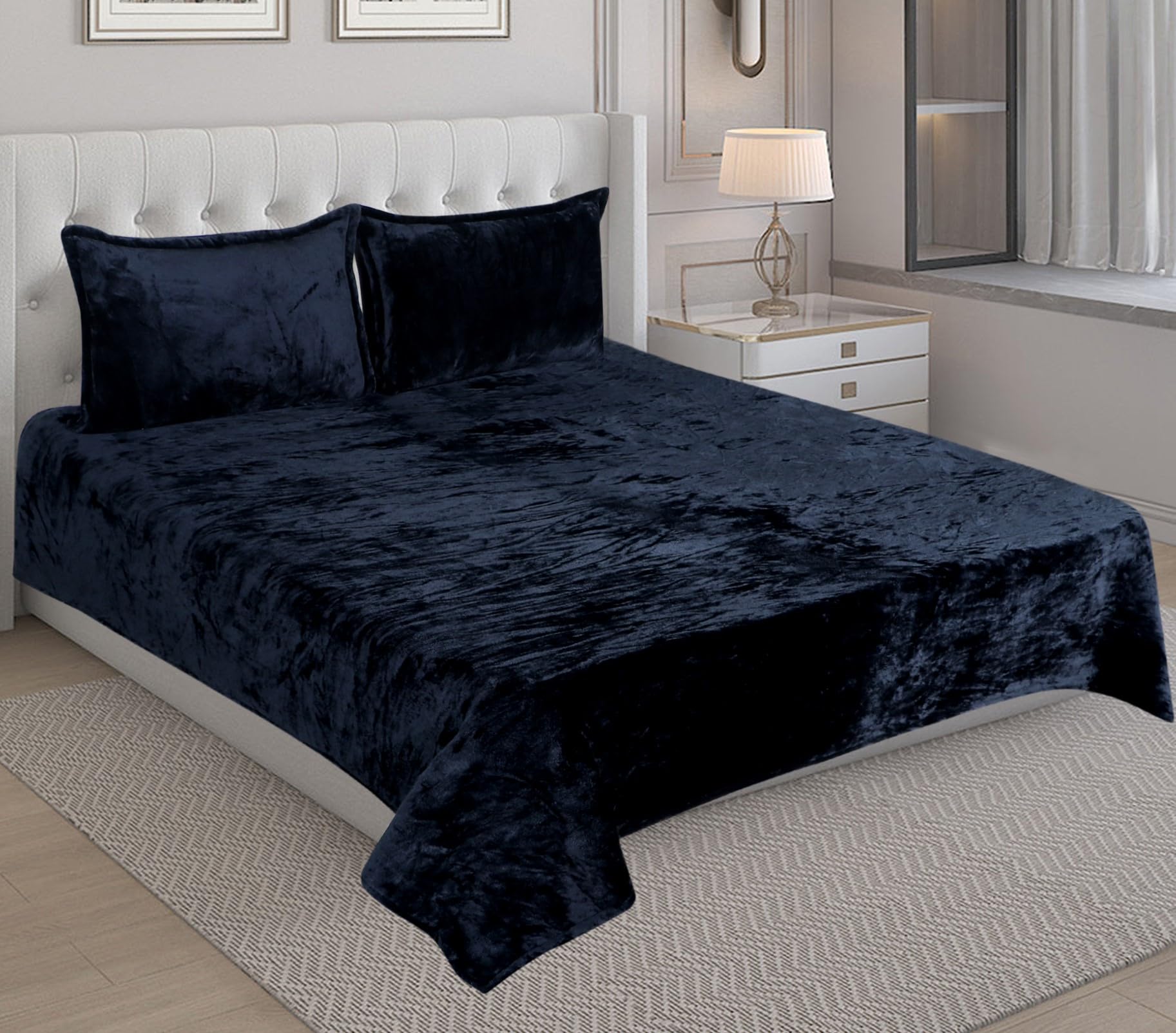 Rd Trend 210 Tc 300 Gsm Flannel Super Warm Bedsheets For Winter King Size Bed (105X105 Inches) With 2 Pillow Cover Size (18X28 I