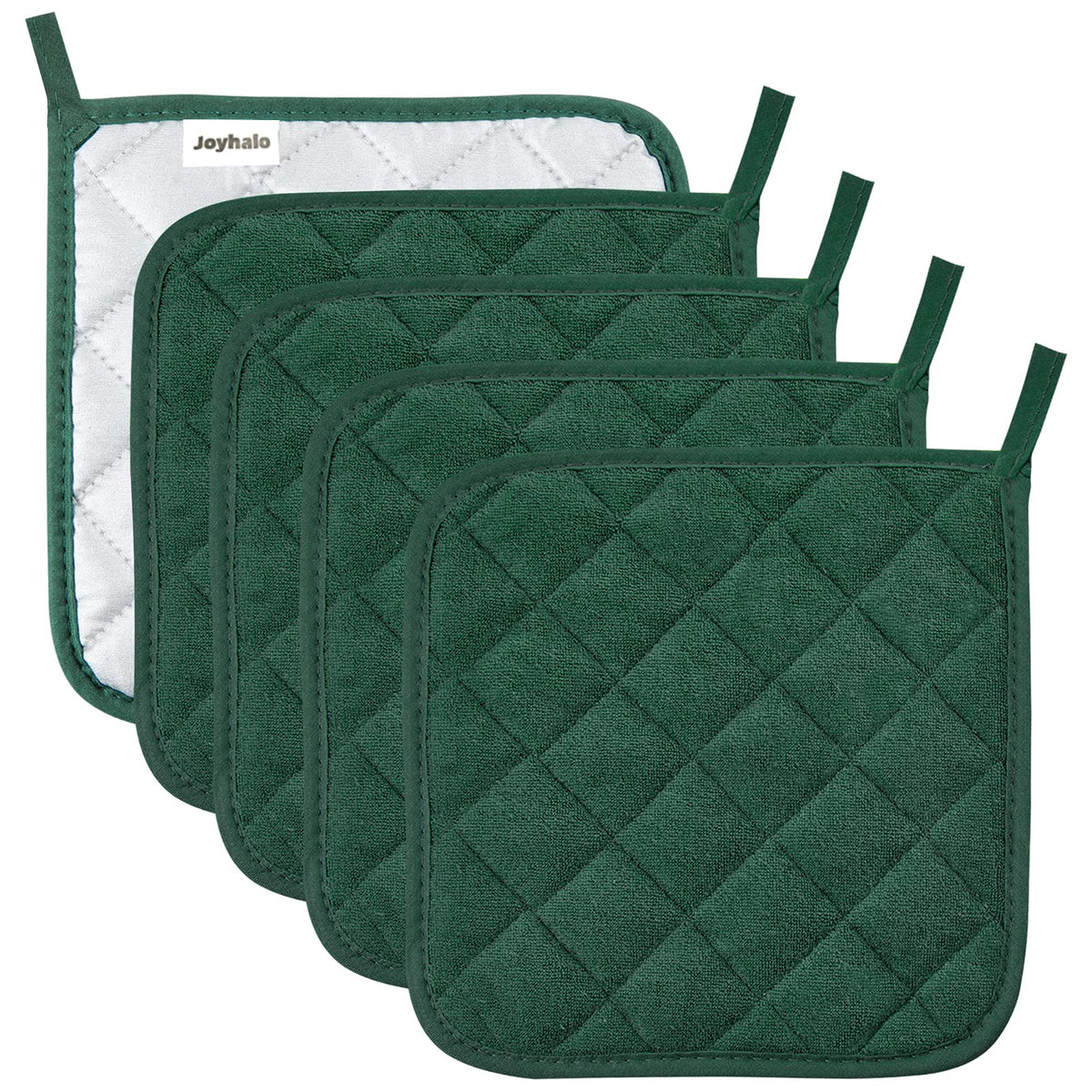 Pot Holders Buffalo Plaid Cotton Heat Resistant Potholder, Pot Holder, Hot Pads, Trivet For Cooking And Baking (5, Dark Green)