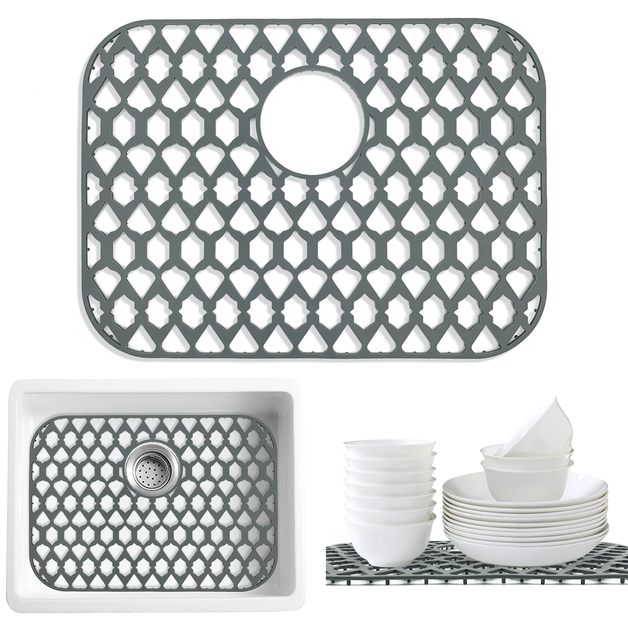 SAMSIER Sink Protectors for Bottom of Kitchen Sink 13x11 &16x12 &21x16 &22x13 &24x13 &26x14 &28x14 &30x16, Large Farmhouse Silic