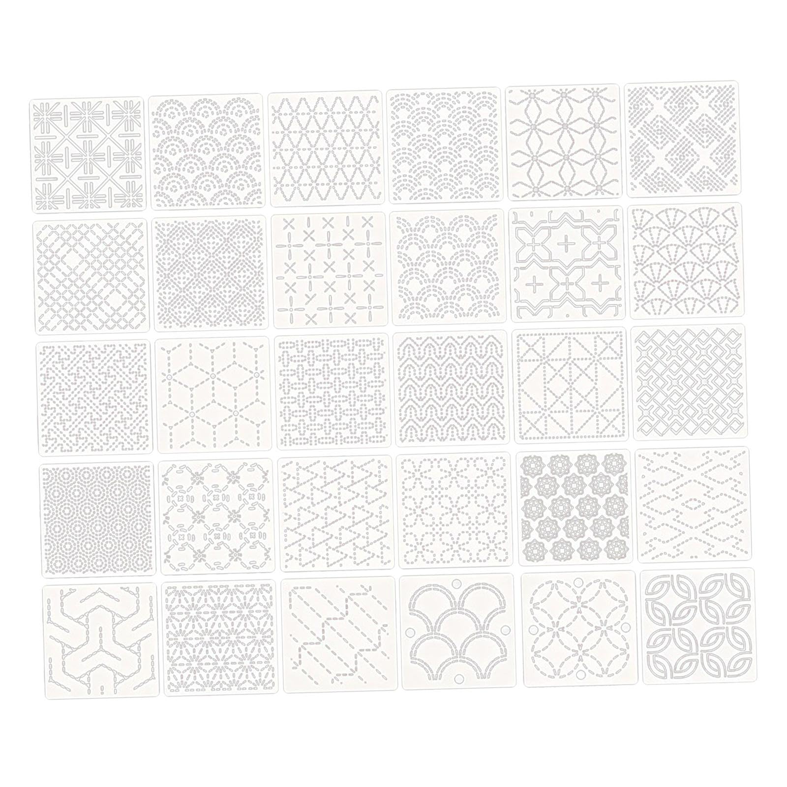 Ecomistiq 30 Pieces Sashiko Stencil Diy 3.94 X3.94 Inch Embroidery Pattern Stabilizers | Other Hand Embroidery Kits | Hand Embro