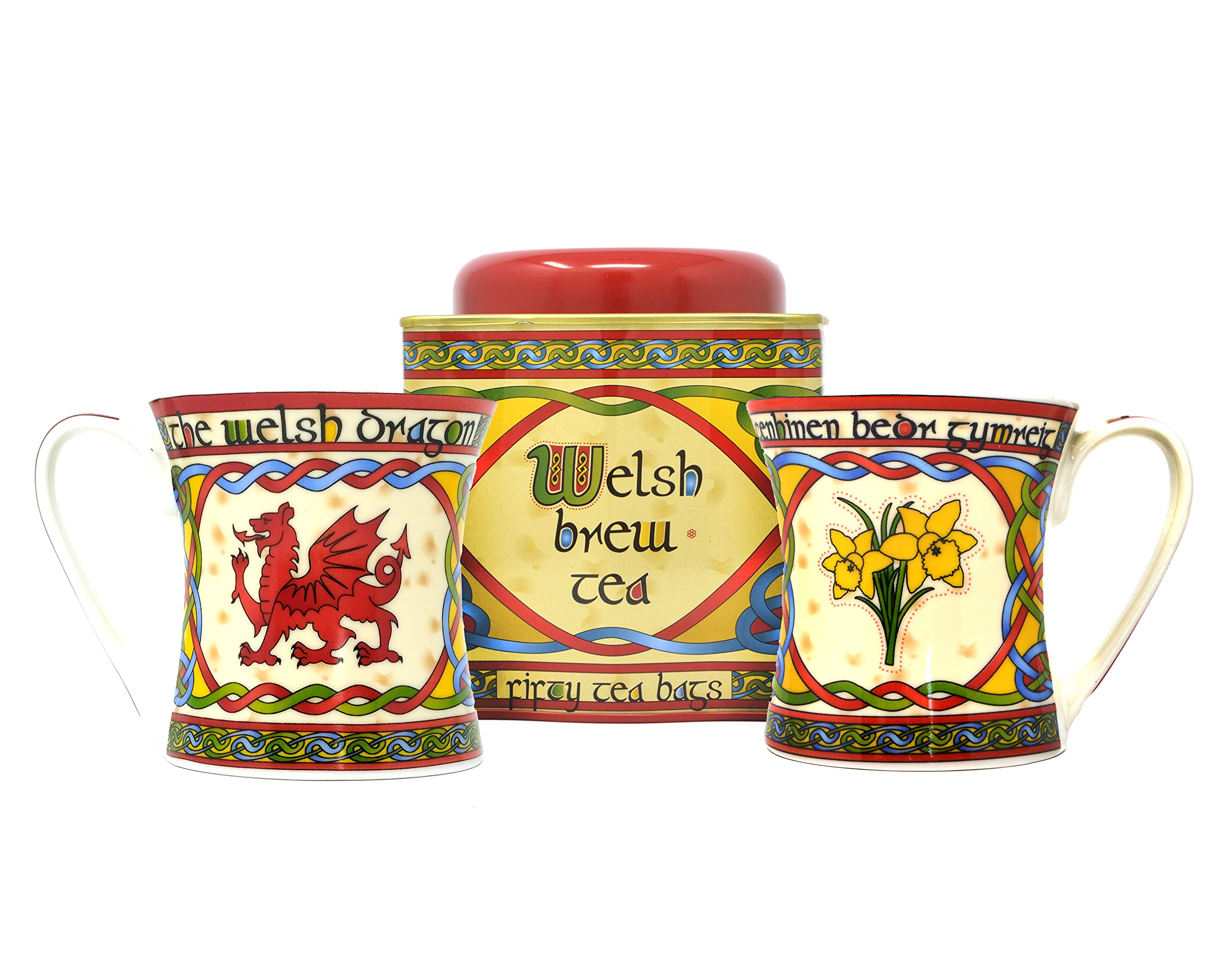 Royal Tara Set Welsh Dragon Cup, Daffodil Mug & Brew Tea (50 Teabags)