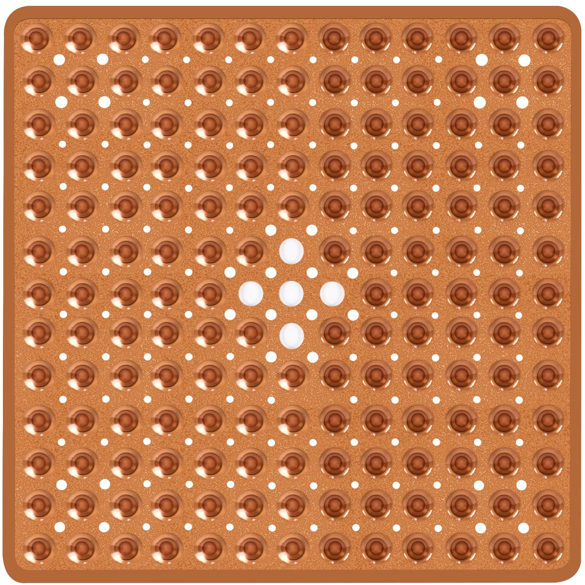 Naoloture Square Shower Bathtub Mat Non Slip For Inside Shower Clear Brown 21X21 Inch, Shower Stall Mats For Bathroom Floor, Sof