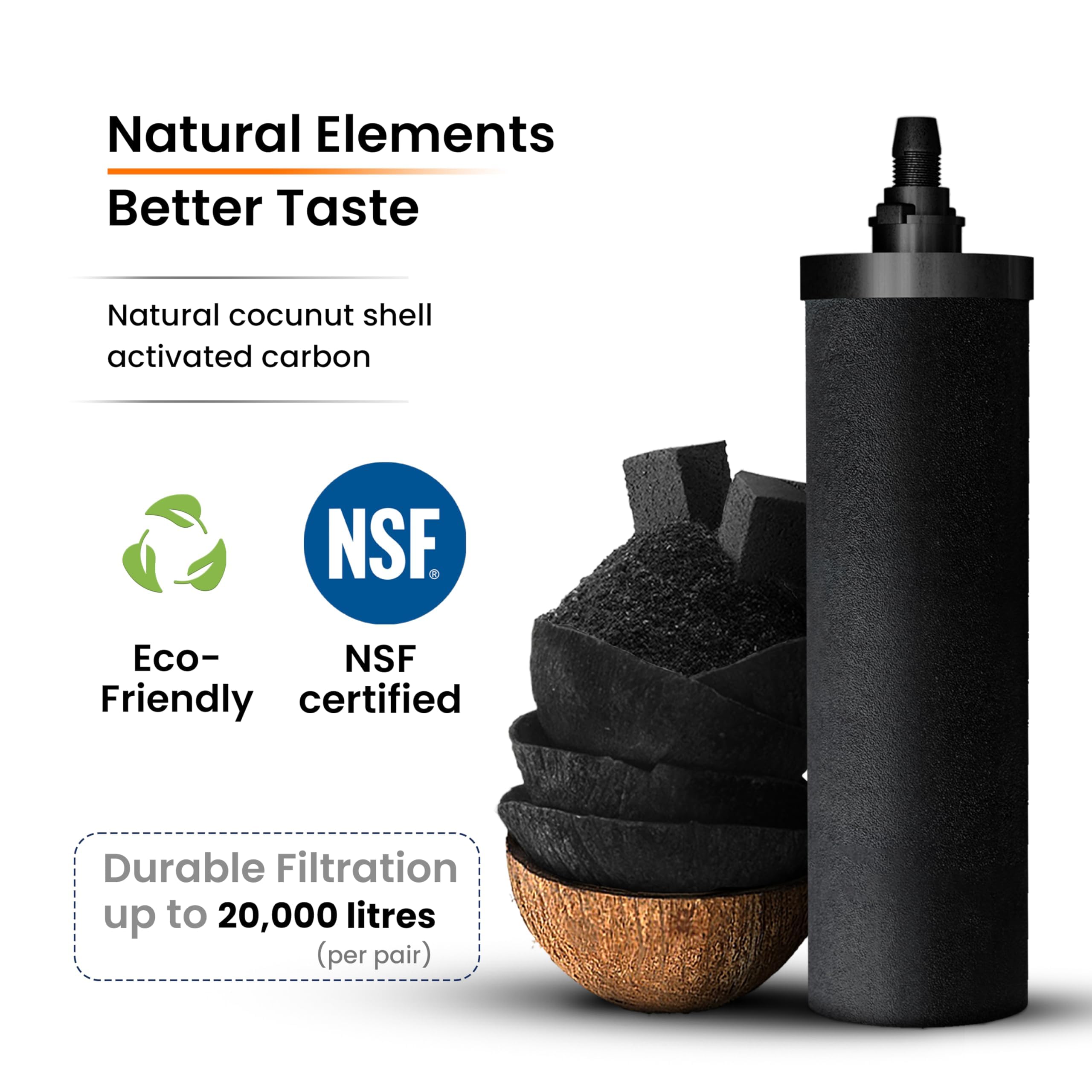 Rama Carbon Ultra-Fast Filtration Water Filter & Purifier Candle Pack of 6