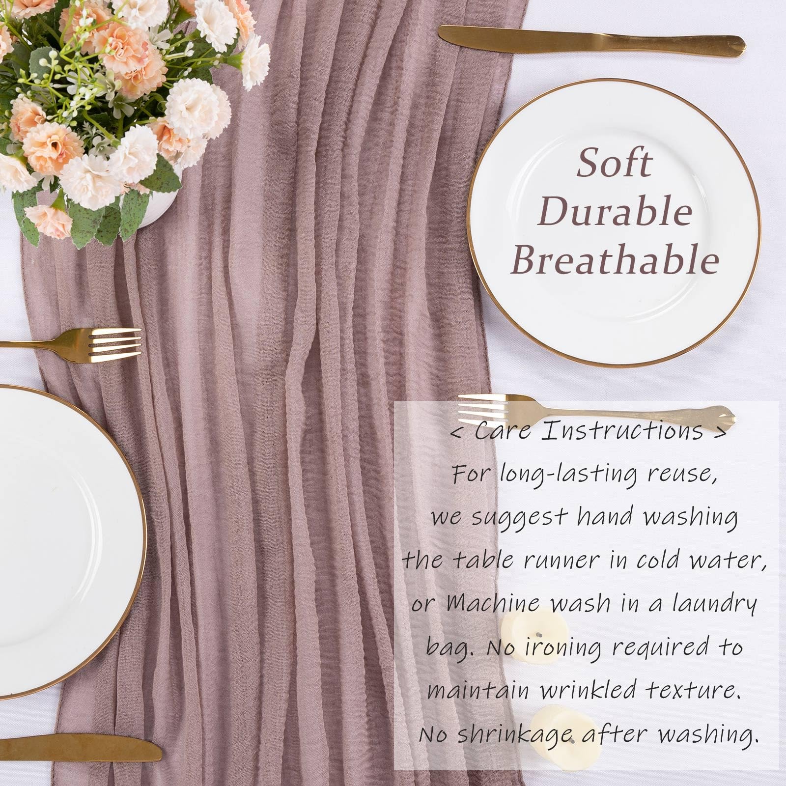 Sajoo 13Ft Linen Grey Cheesecloth Table Runner Boho Gauze Table Runner 35X157 Inches Boho Cheese Cloth Tablecloth For Wedding Ba