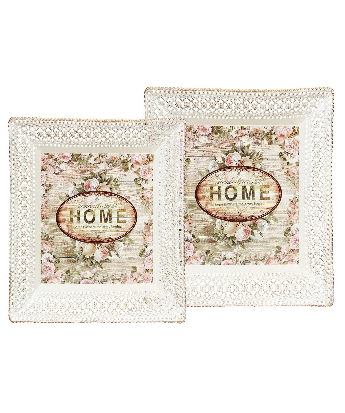 Wonderland Kulture Label Serving Tray SetSet Of Two, Decorative Trays, Decoration, Home Decor, Gift, Gifting