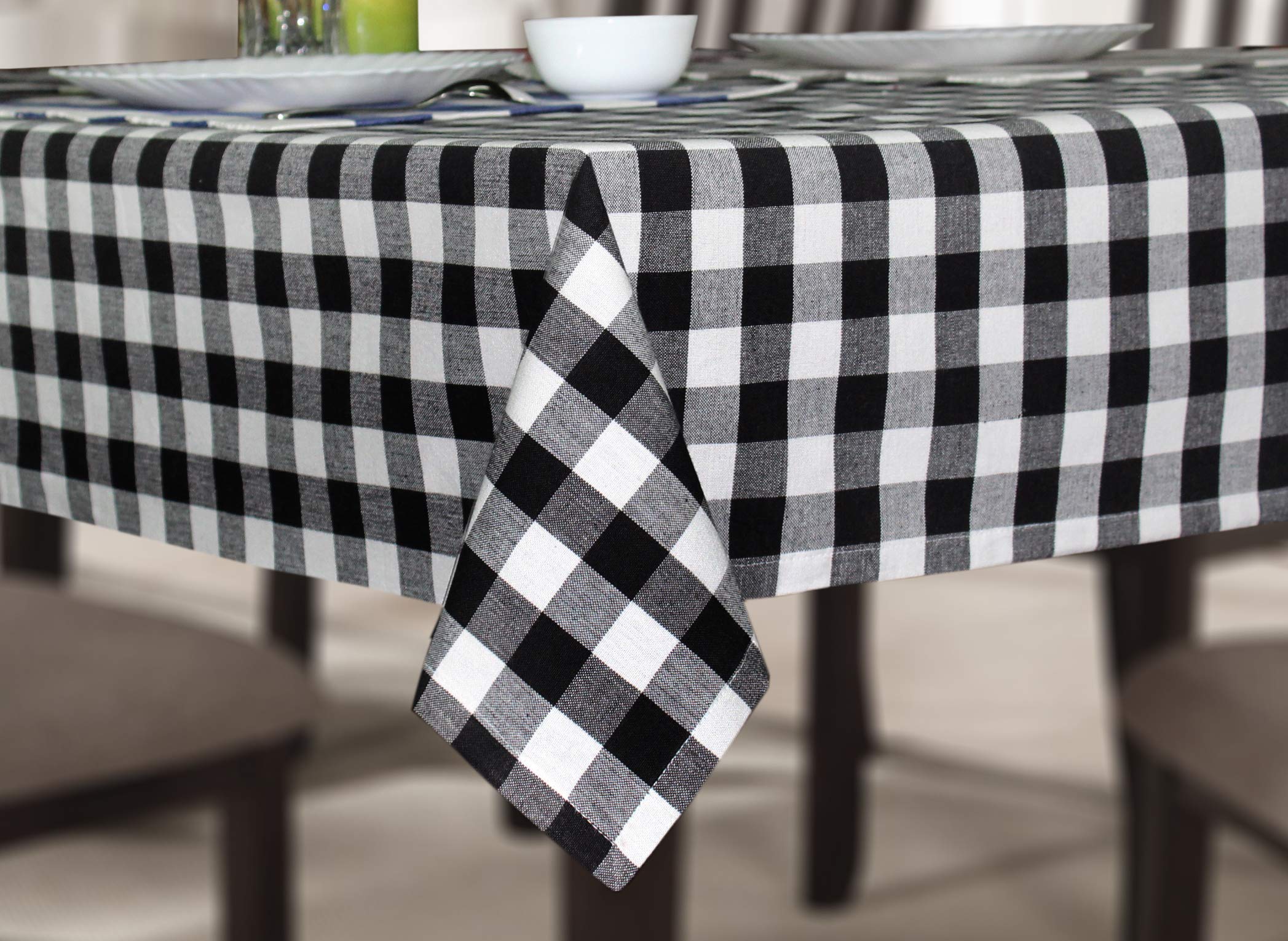 Cotton Craft Countryside Classic Gingham Buffalo Check Plaid Tablecloth- Premium Cotton- Halloween Harvest Autumn Fall Thanksgiv