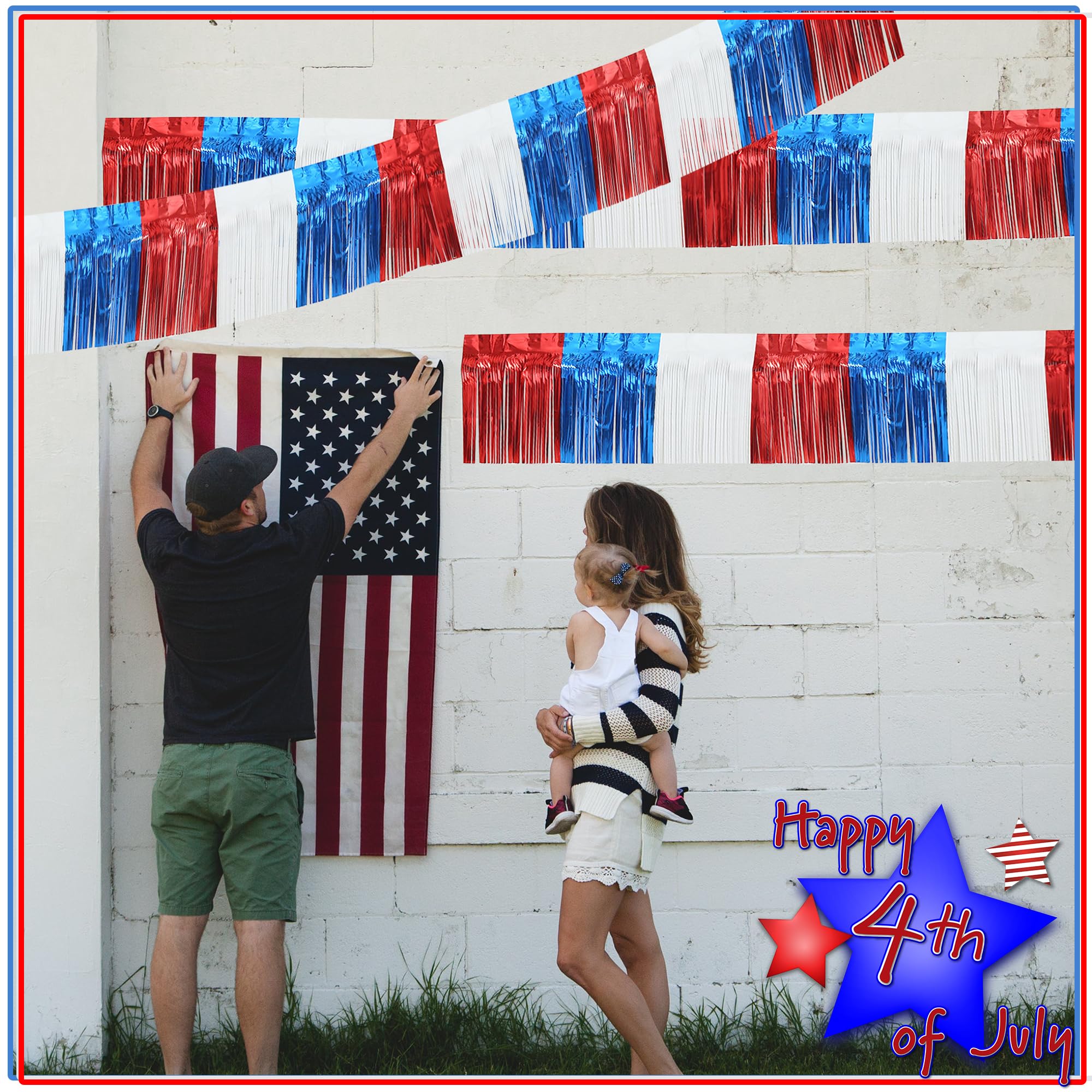 4 Pack 10 Feet Foil Fringe Garland Metallic Tinsel Streamers Banner Wall Hanging Fringe Backdrop Banner For Parade Floats Weddin