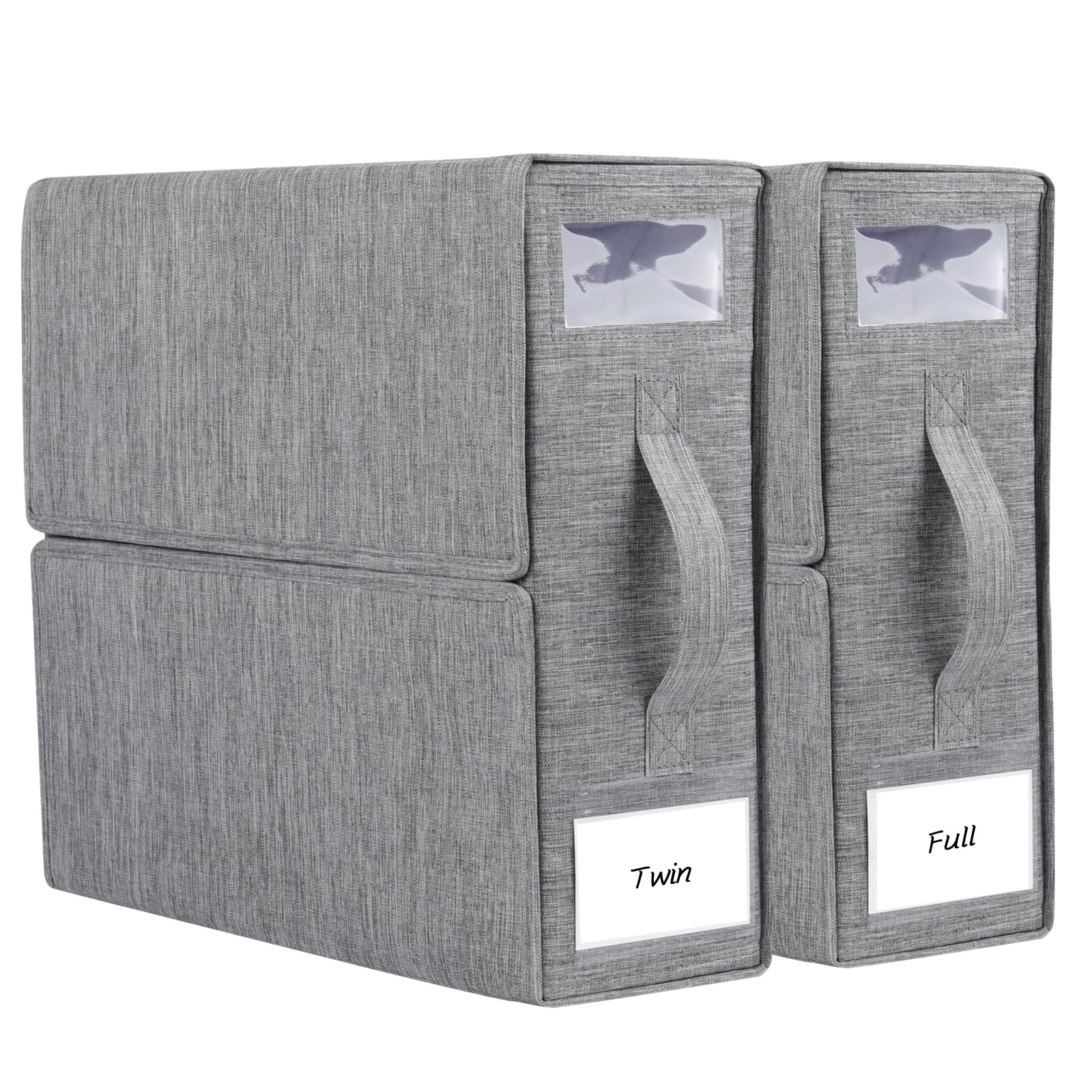Bed Sheet Organizer 2 Pack Foldable Linen Closet Organizers and Storage Full or Twin Size Bedsheet Organizer Sheet Storage Organ