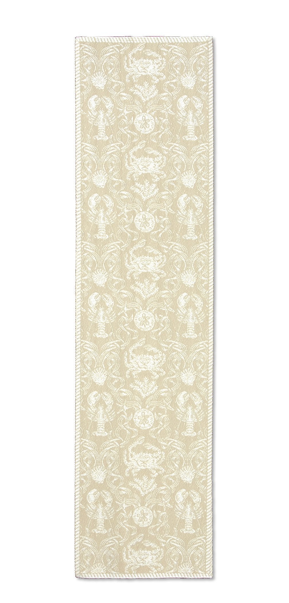 Heritage Lace Sand Crab Damask 14''X54'' Table Runner
