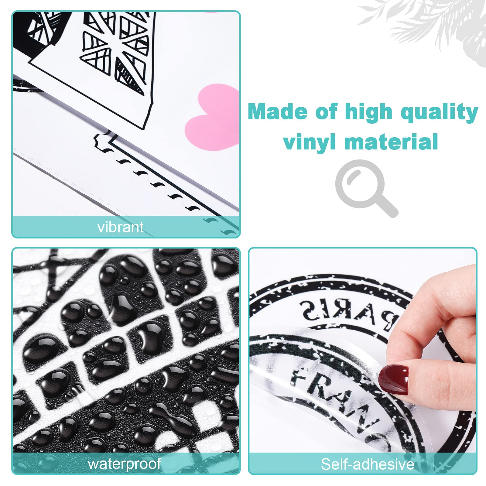 Gueevin 2 Sheets Paris Tower Wall Stickers Eiffel Tower Wall Sticker Decal Removable Paris Tower Wall Decor For Bedroom Living R