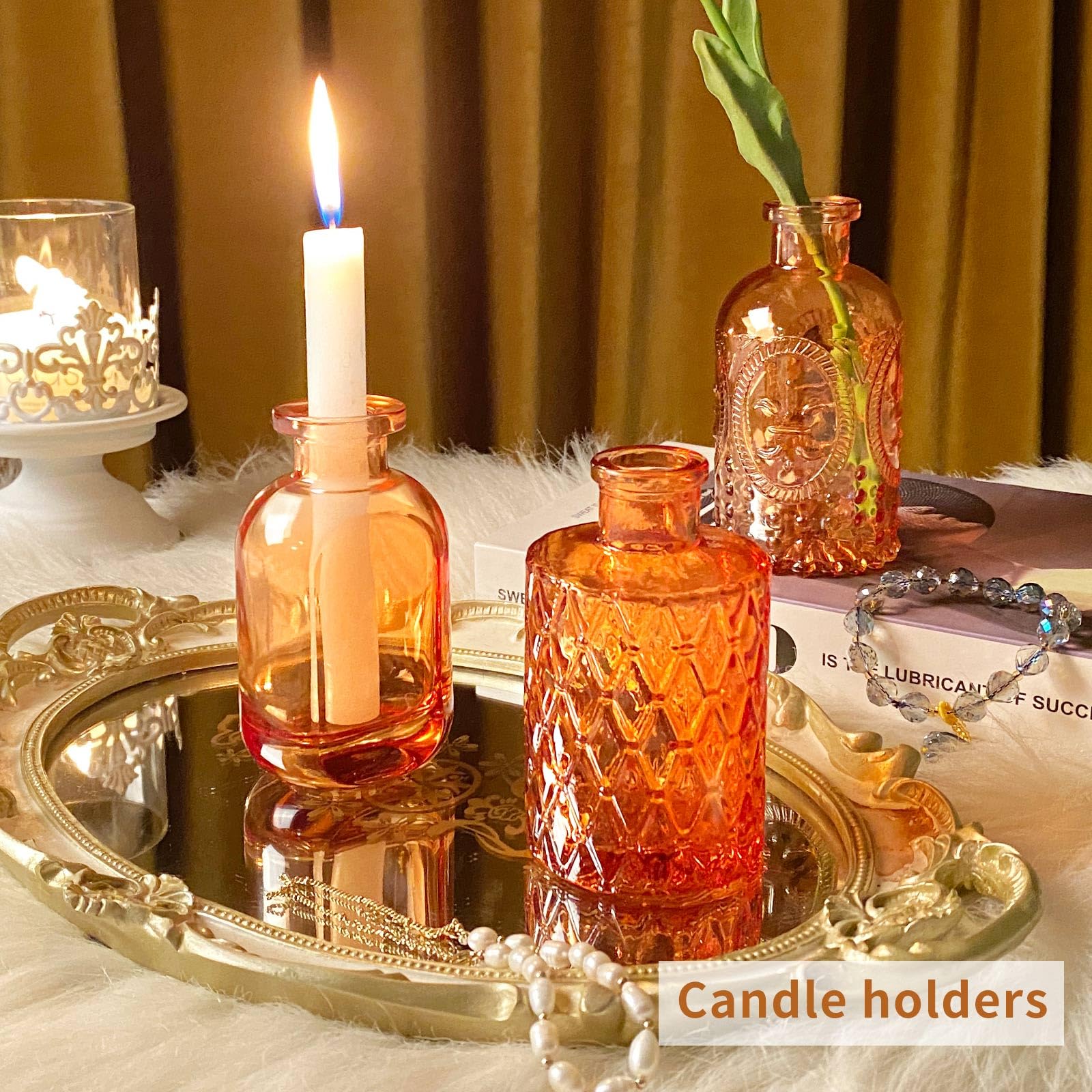 Valentine s Day Glass Bud Vases,Versatile Small Bud vases for Home and Wedding Decor, Exquisite Bridal Shower Table Centerpieces