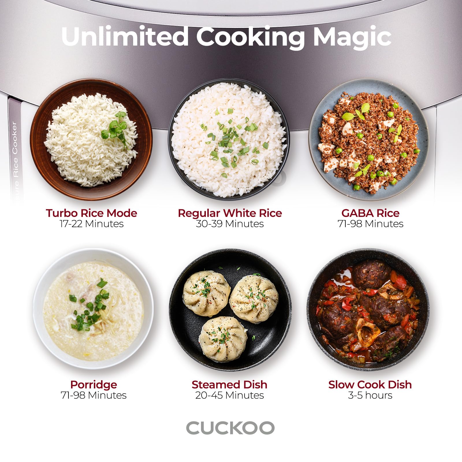 Cuckoo Heating Pressure Cooker & Warmer - 12 Built-In Programs, Glutinous (White), Mixed, Brown, Gaba Rice, And More, 10 Cups