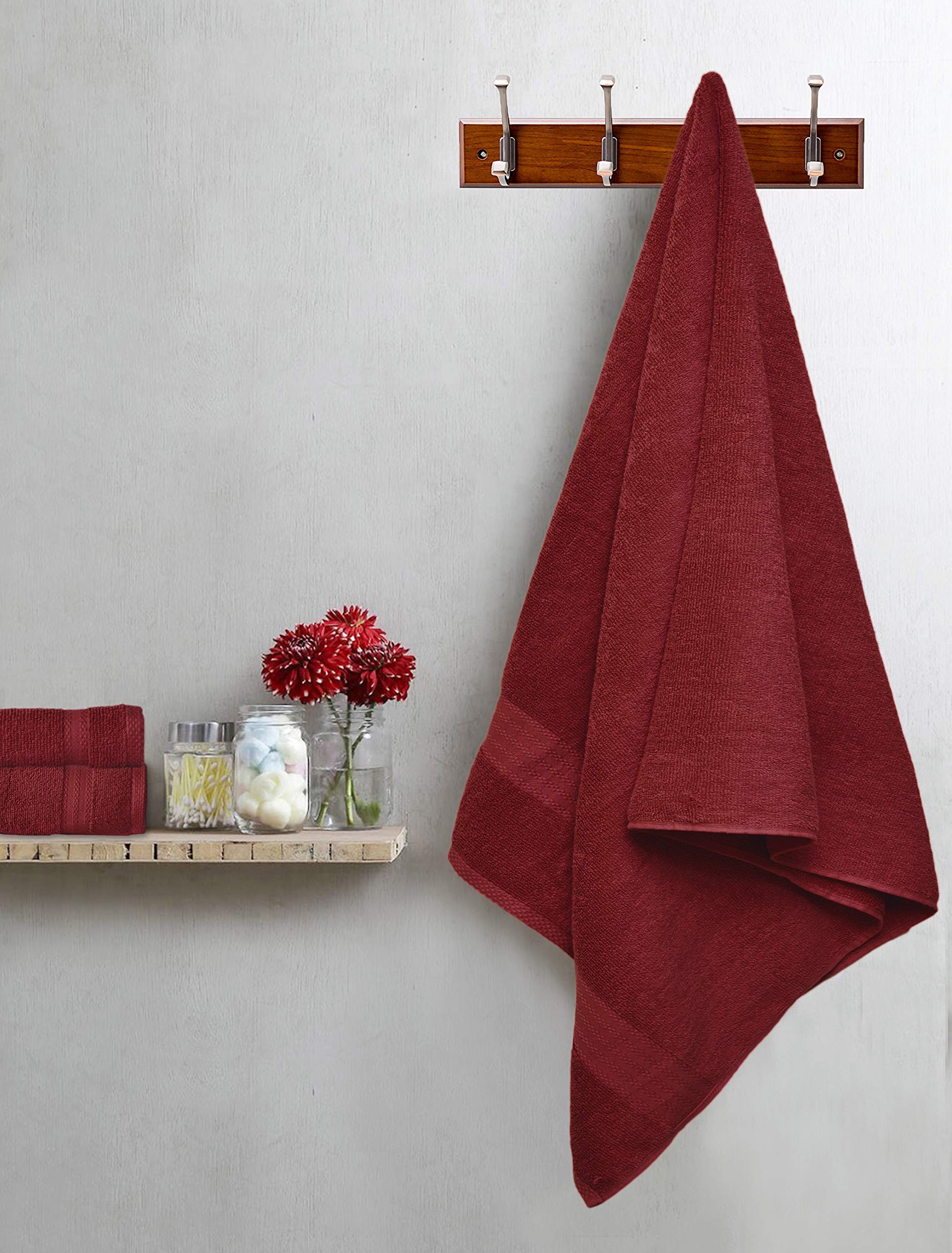 Glamburg Ultra Soft 8-Piece Towel Set - 100% Pure Ringspun Cotton, Contains 2 Oversized Bath Towels 27X54, 2 Hand Towels 16X28,