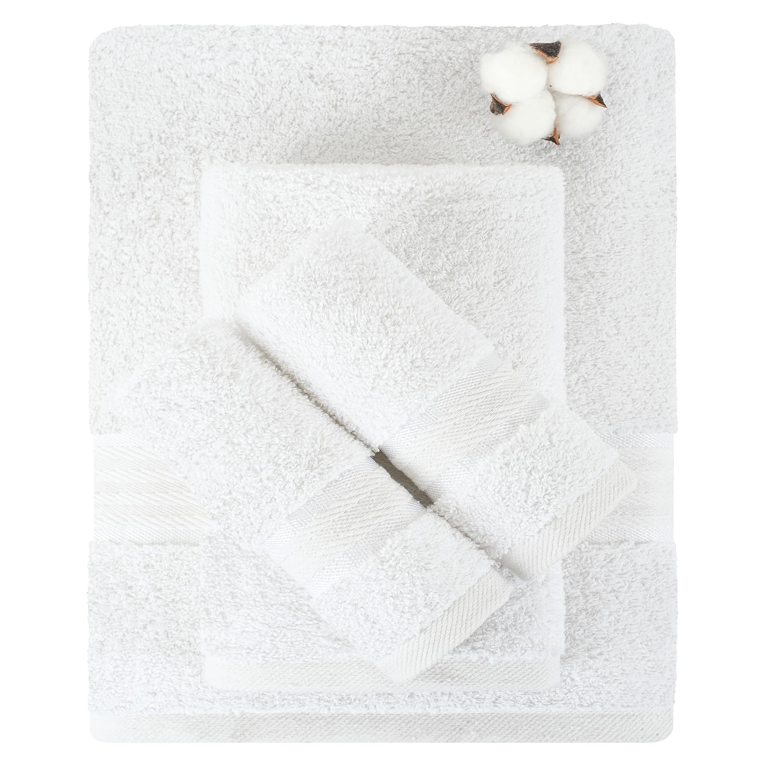 Dorlion Towels 6 Piece 100% Turkish Cotton Towel Set, 2 Bath Towels 2 Hand Towels 2 Washcloths, Soft Absorbent Towels For Bathro