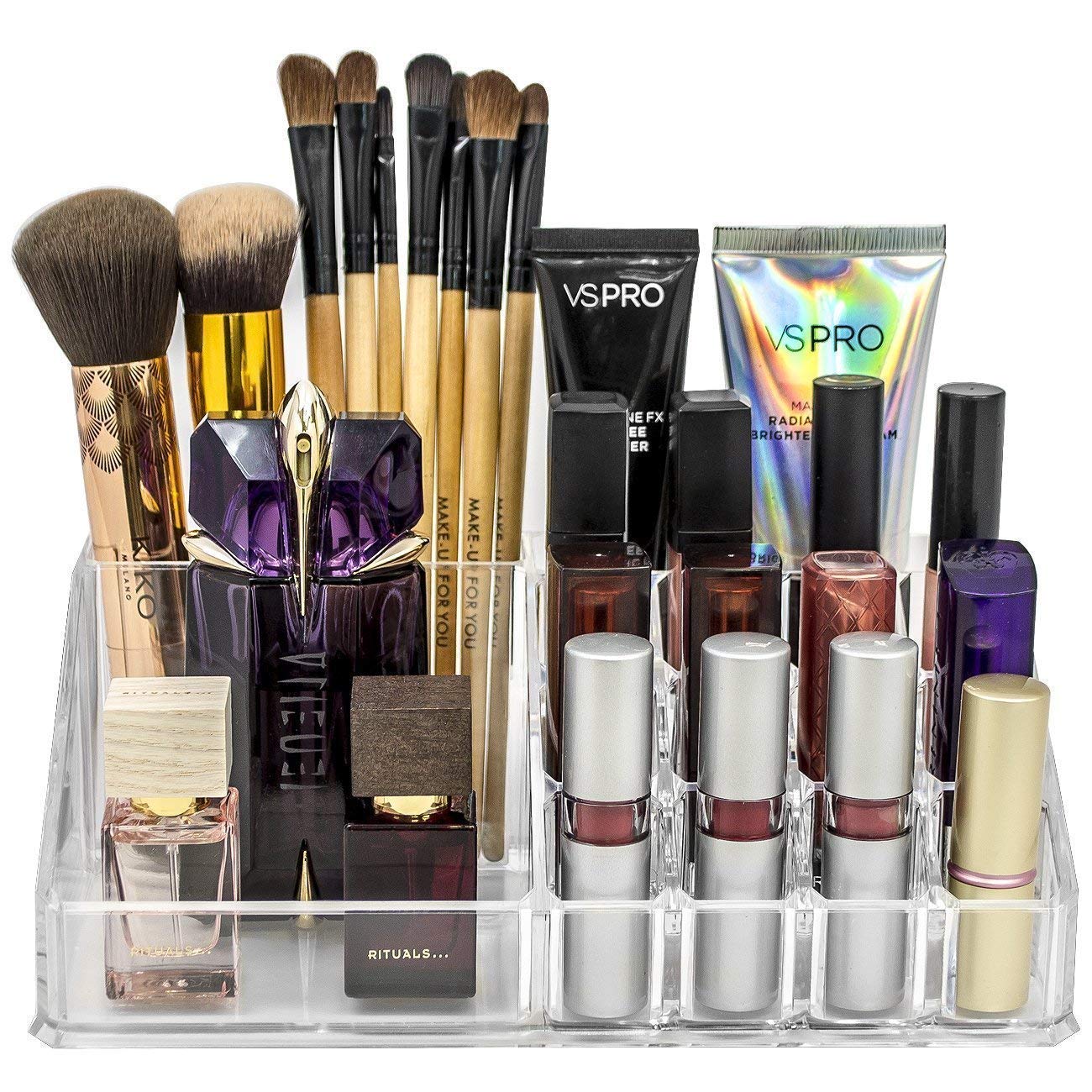 Zotzit 4 Drawers And 16 Compartment Cosmetic Makeup Jewellery Acrylic Lipstick Storage Organiser Cosmetic Organizer Box Lipstick