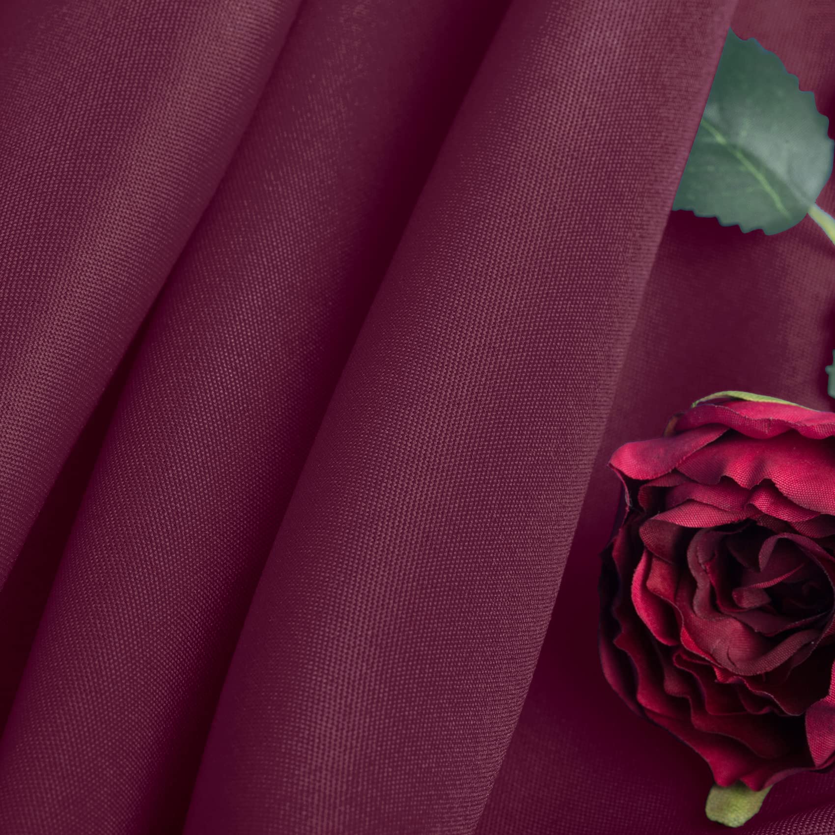 Ascoza 2Pack 120 Inch Burgundy Round Tablecloth In Washable Polyester Fabric For Wedding/Banquet/Restaurant/Parties