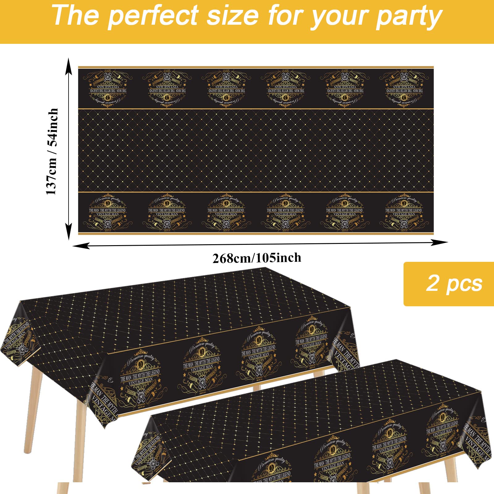 Gisgfim Vintage Man Party Supplies Tableware Set For 24 Guests Vintage Man Birthday Party Plates Aged To Party Decorations Inclu