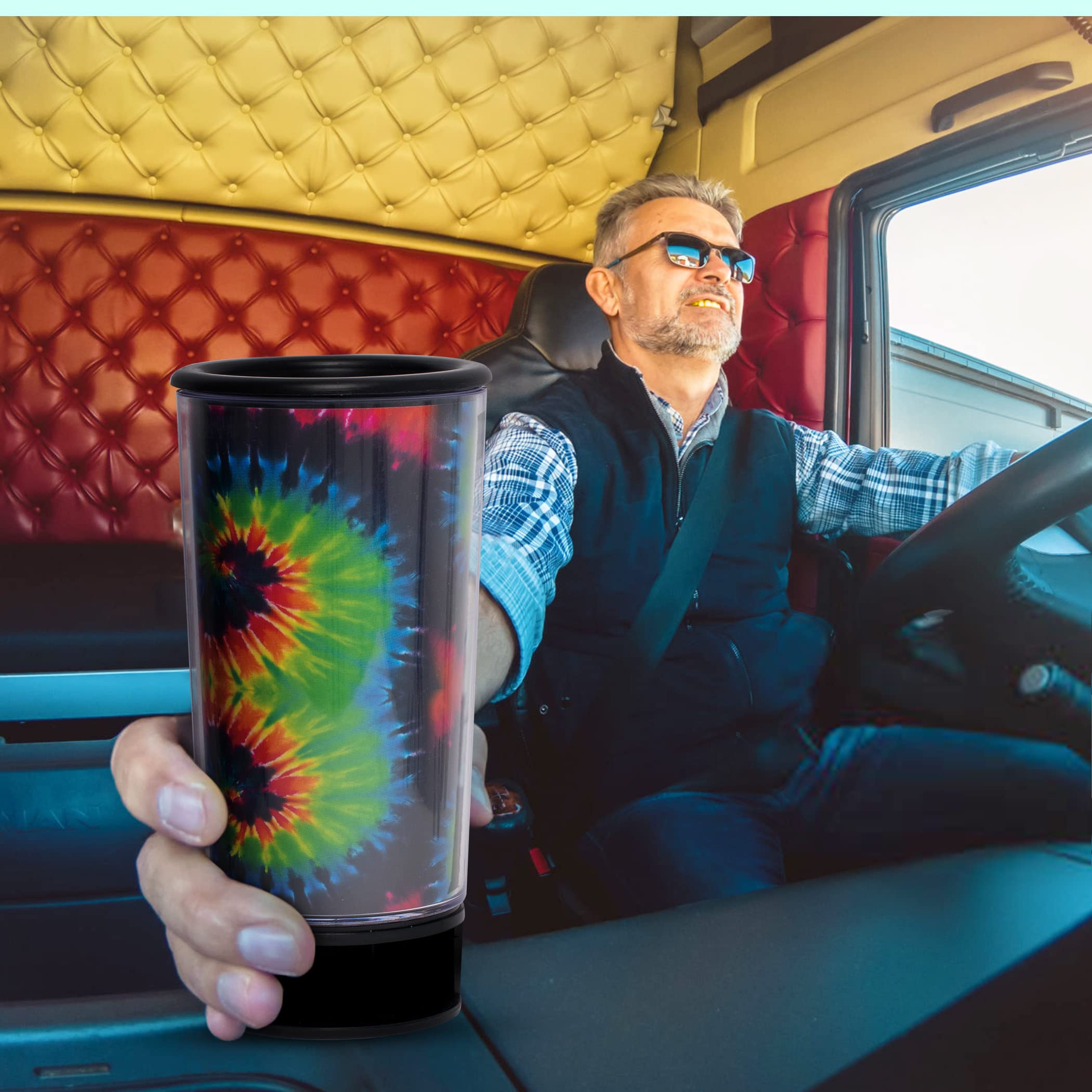 Tie Dye By Spit Bud - The Ultimate Spittoon For Chew - Portable Dip & Snuff Cup With Lid, Pop Tab, Spill-Proof Funnel, Can Cutte