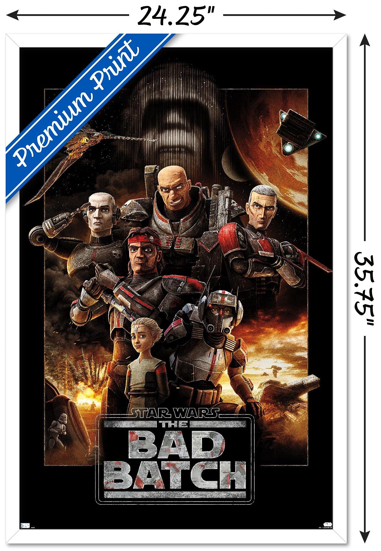 Trends International Star Wars: The Bad Batch-One Sheet Wall Poster, 22.375'' X 34'', White Framed Version