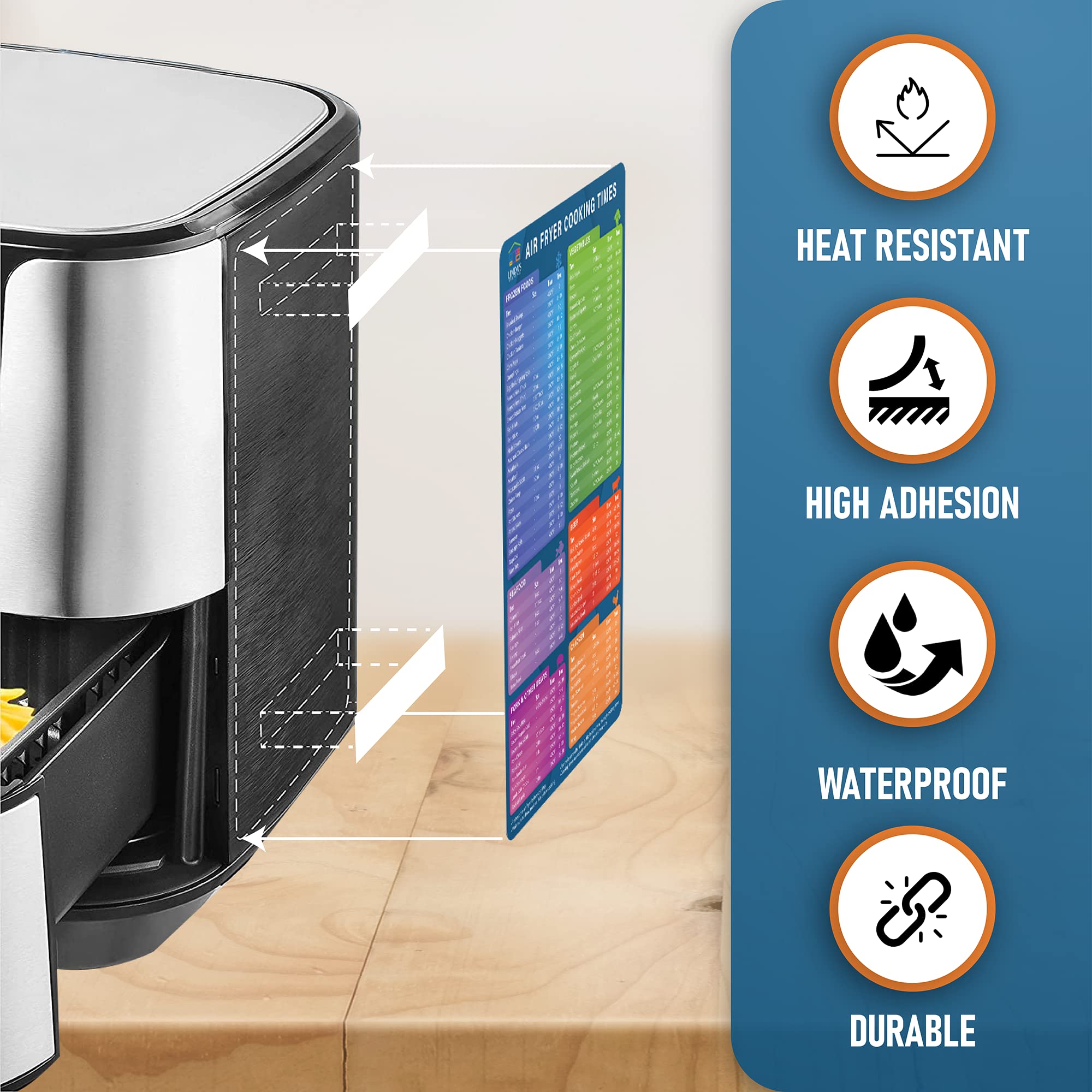 Air Fryer Magnetic Cheat Sheet Set by Linda