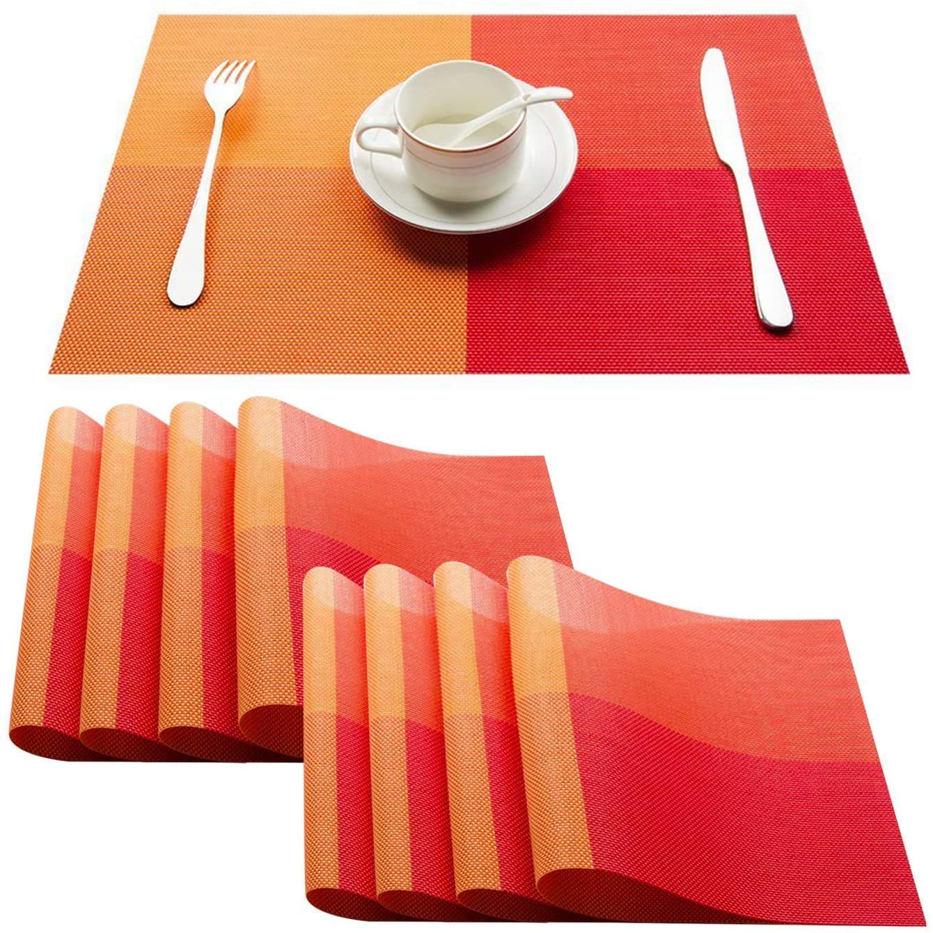 Smitex Kitchen Table Place mats,Plastic Table Mats Heat Resistant Washable Place Mats for Dinner Table NonSlip Washable PVC Hea