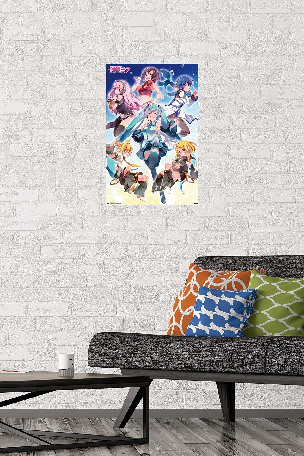 Trends International Hatsune Miku - Group Wall Poster, 14.725'' X 22.375'', Premium Poster & Mount Bundle