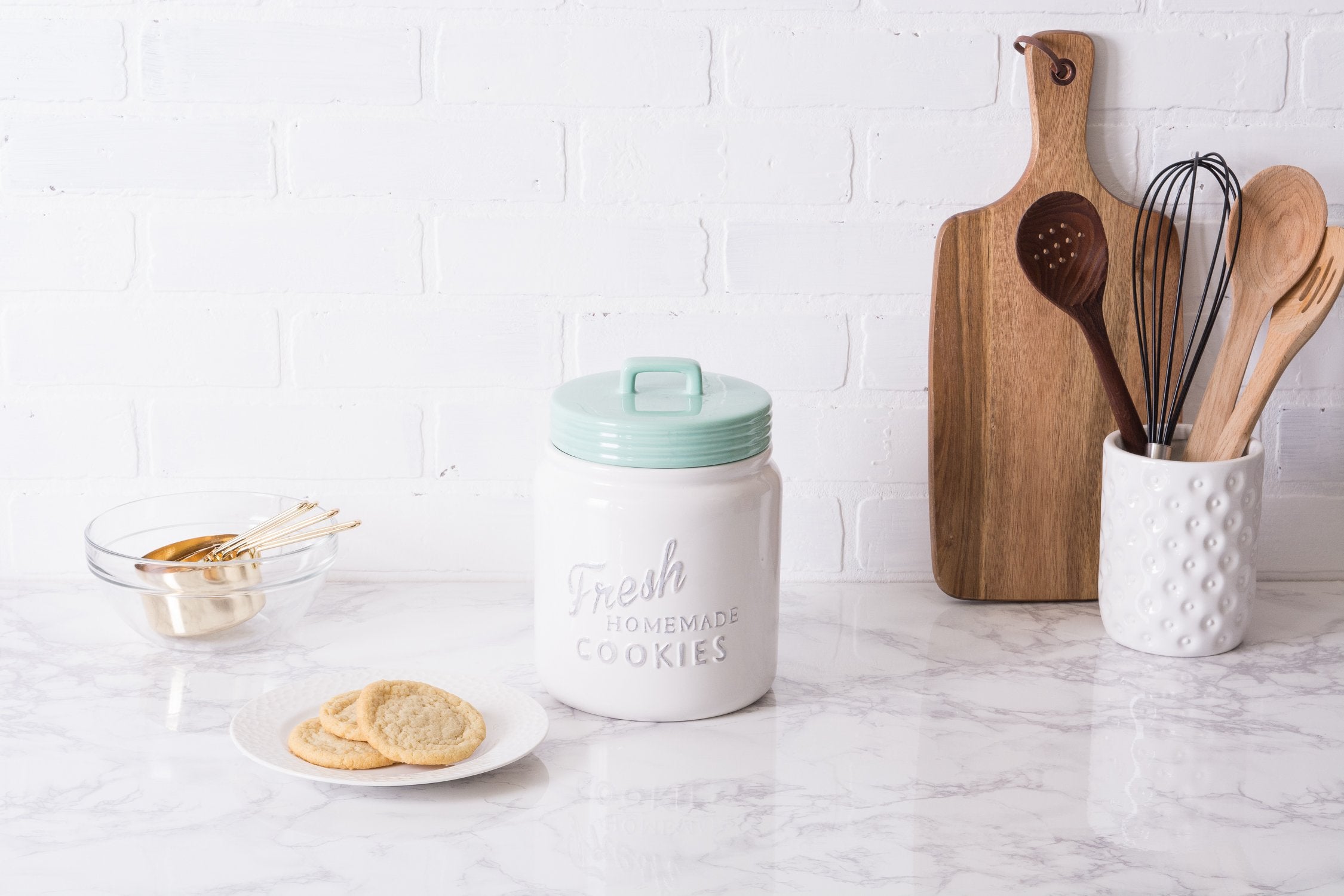 DII Kitchen Accessories Collection Ceramics  Cookie Jar  Aqua