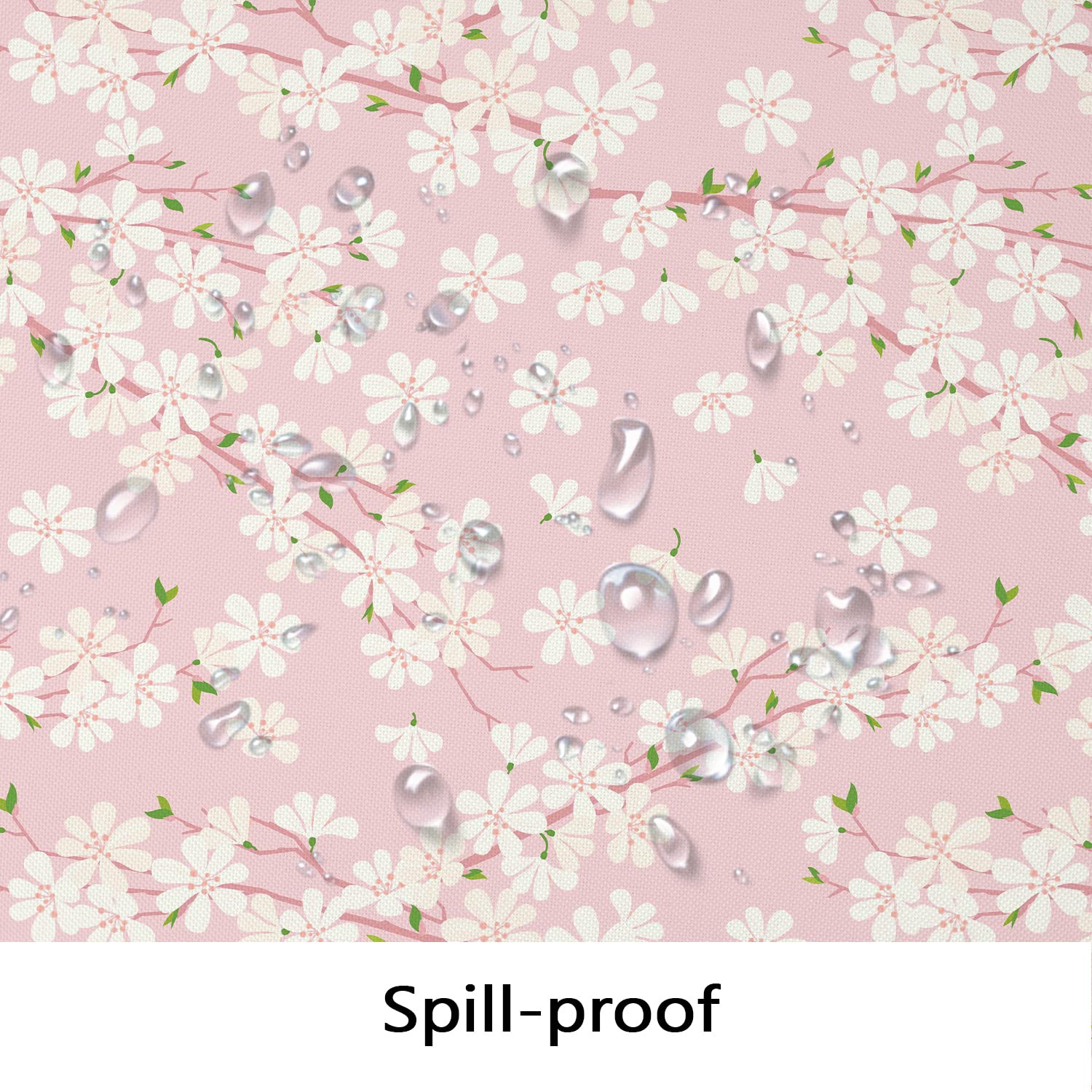 Bnejvif Pink Sakura Tablecloth, Floral Rectangle Tablecloth, Pink Flowers Print Rectangle Table Cloth, Spring Summer Waterproof