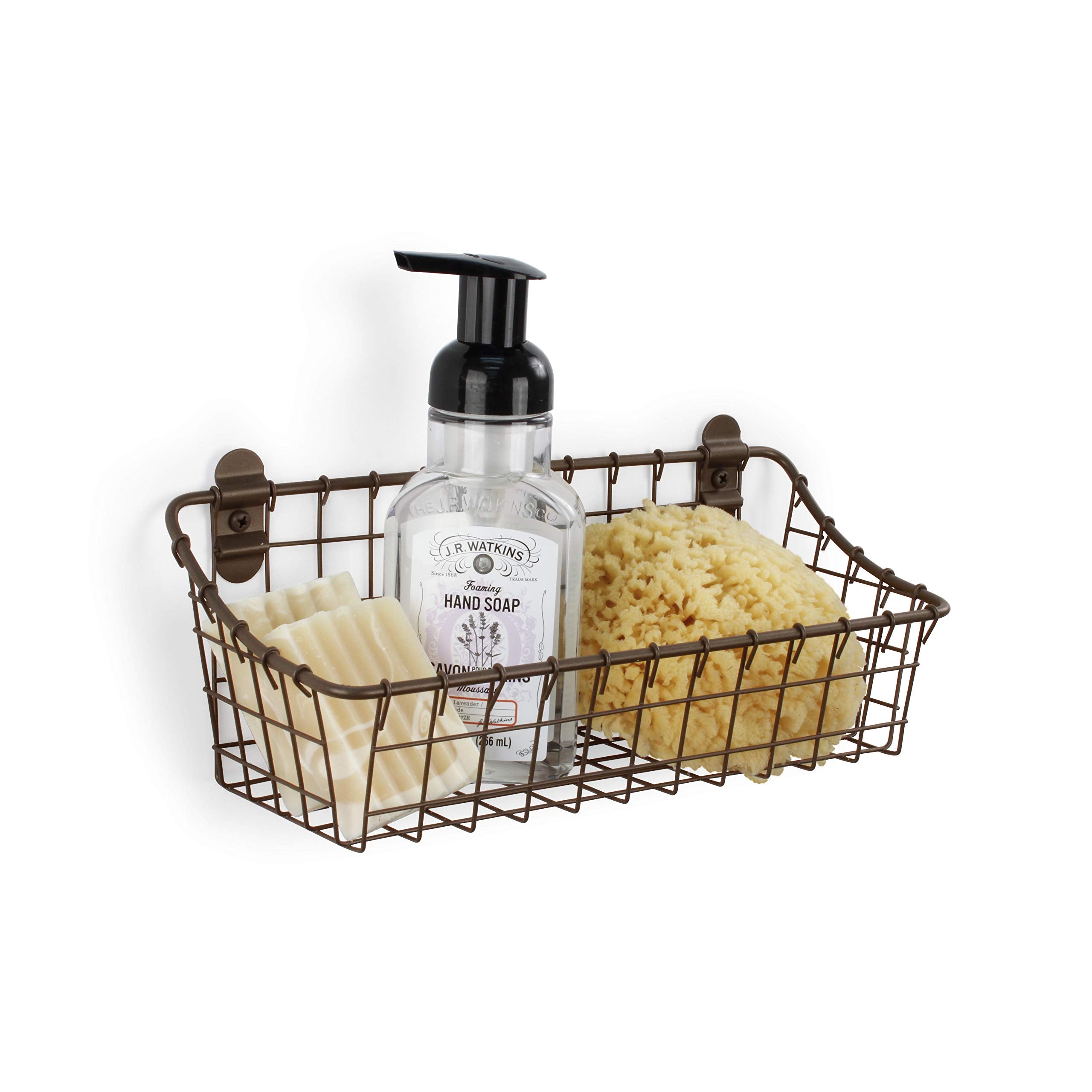 Spectrum Diversified Vintage Cabinet & Wall Mounted, Rustic Farmhouse Wall D  Cor & Organization, Small Wire Basket, Decorative