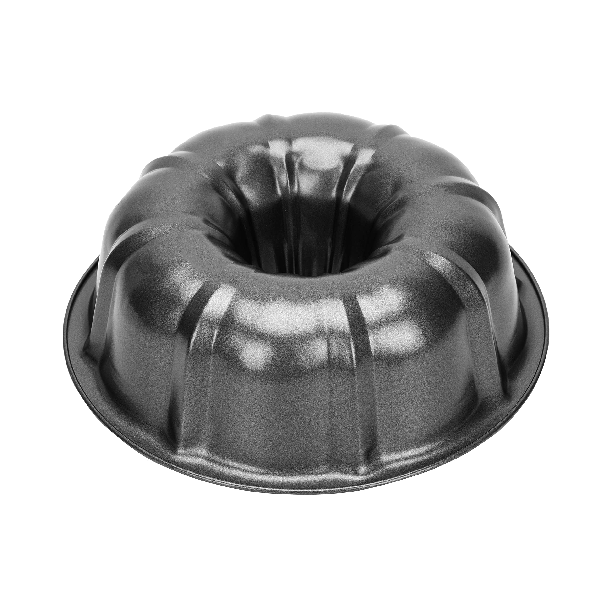 Cake Pan, 10 Inch Fluted Tube Cake Pans For Baking, Non-Stick Bakeware For Bavarois, Brownie, Jello, Flan, Meatloaf (Black)