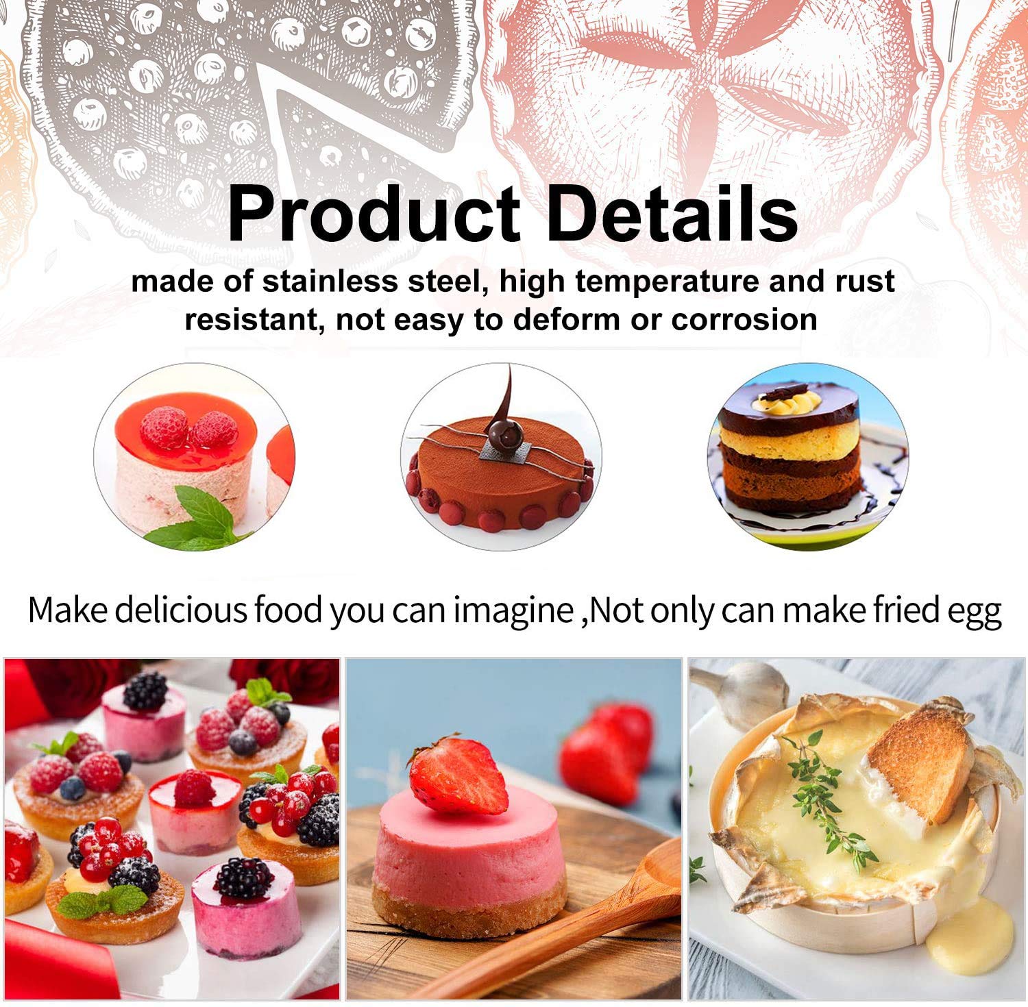 5 Pcs Stainless Steel Cookie Biscuit Cutters - Dumpling Donut Doughnut Pastry Cutters/Round Cake Cookie Scone Cutters Molds For