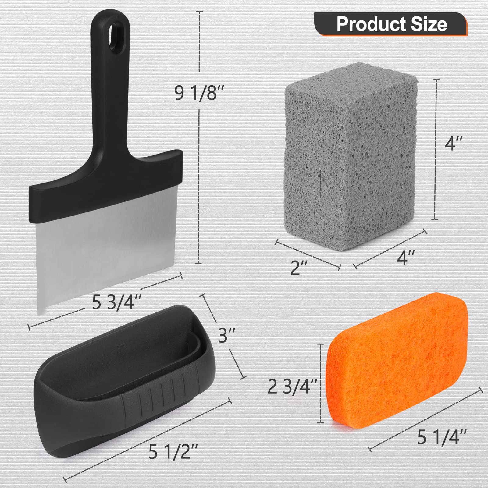 Shinestar Griddle Cleaning Kit For Blackstone, 25 Piece Complete Flat Top Griddle Accessories With Griddle Scraper, Scouring Pad