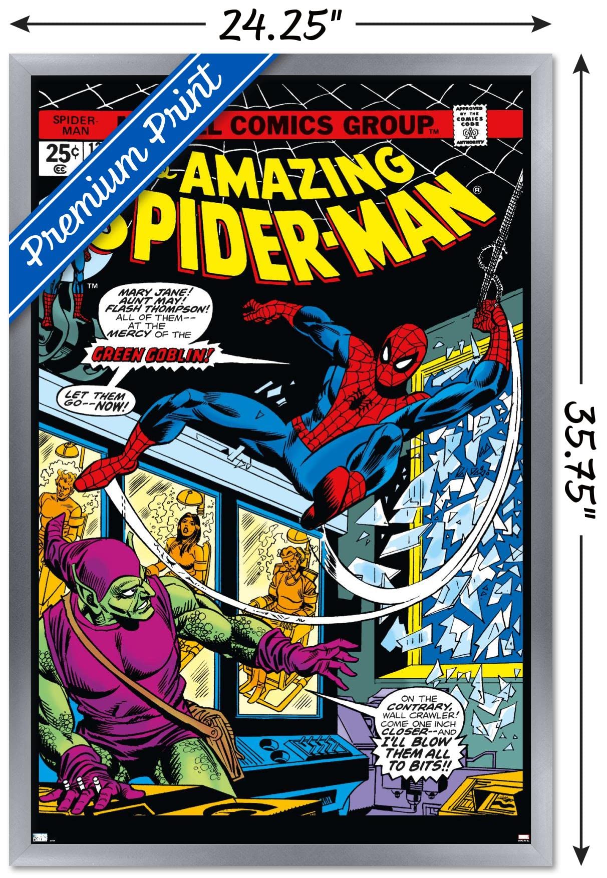 Trends International Marvel Comics - Spider-Man - Amazing Spider-Man #137 Wall Poster, 22.37'' X 34.00'', Silver Framed Version