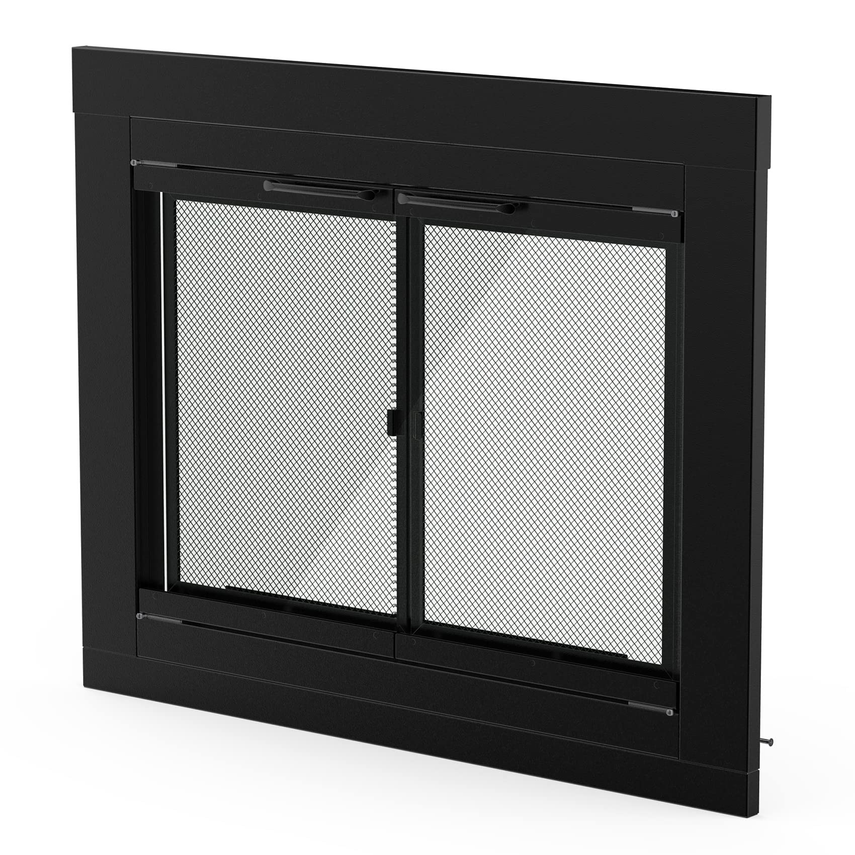 Stanbroil Fireplace Glass Cabinet-Style Door, Black Finish, Small, Decorative Fireplace Screen Door For Fireplace Accessories