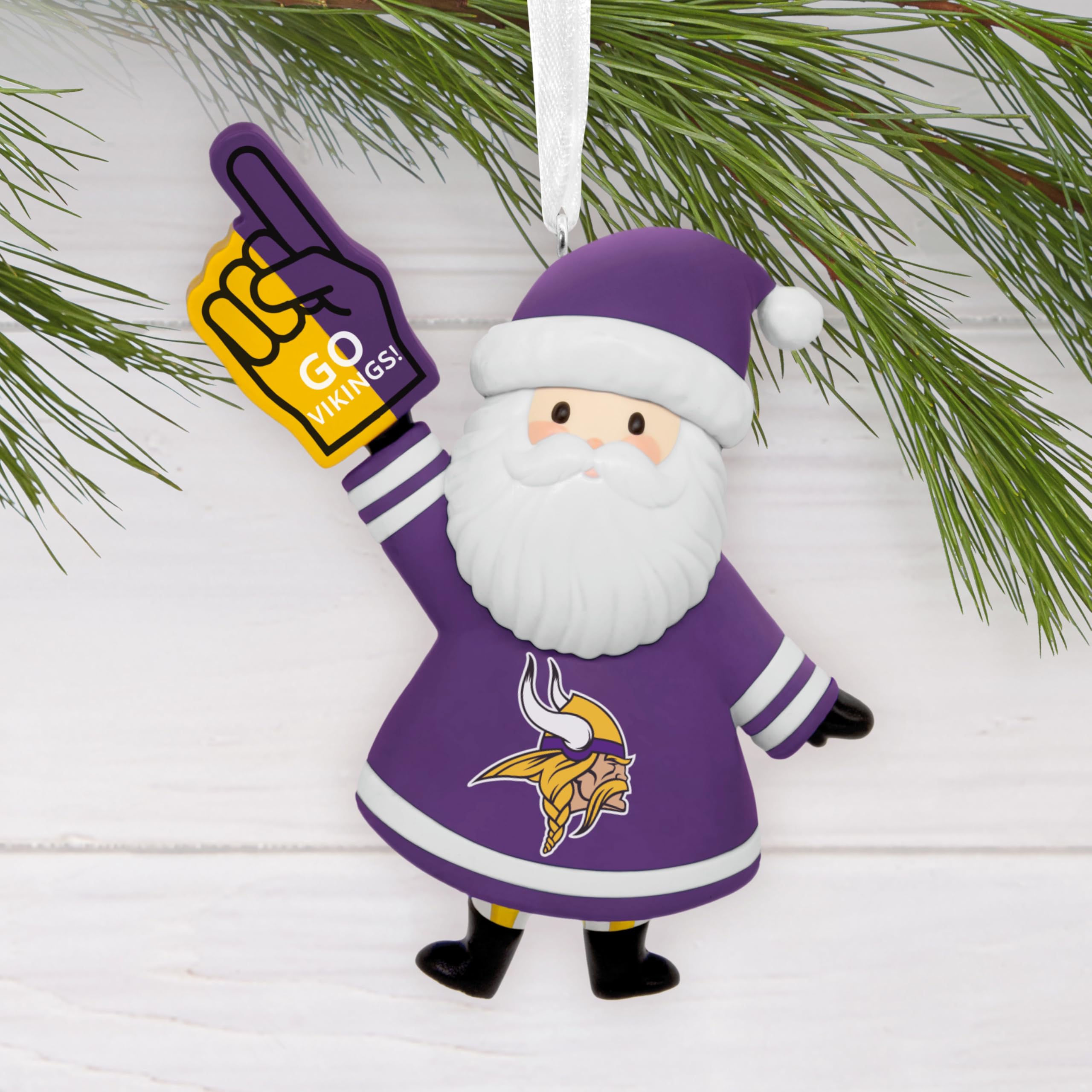 Hallmark NFL Minnesota Vikings Santa Fan Christmas Ornament, Gifts for Sports Fans