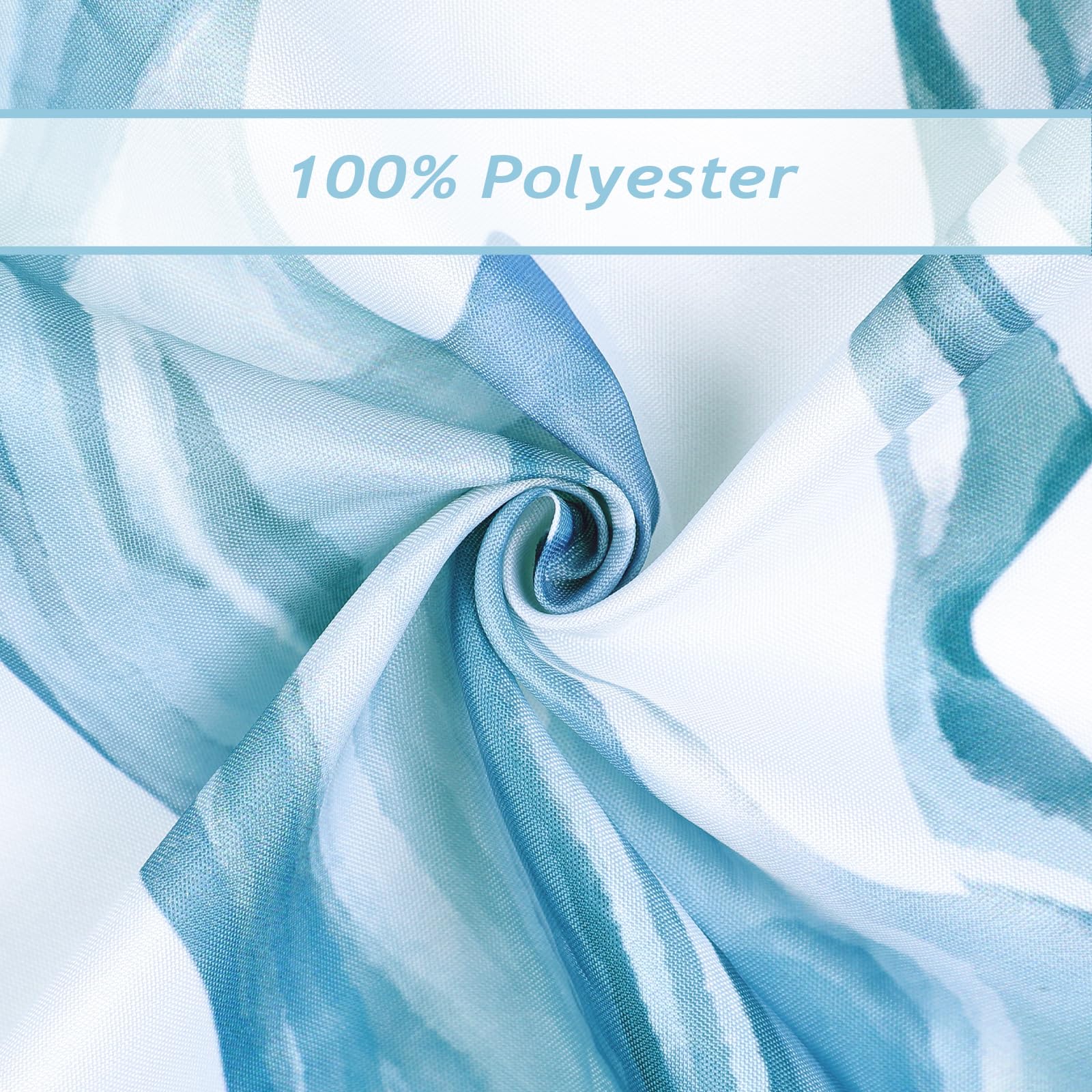 Bonhause Nautical Coastal Jellyfish Shower Curtain, Teal Ocean Theme Underwater Sealife Coral Seahorse Sea Turtle Bathroom Curta