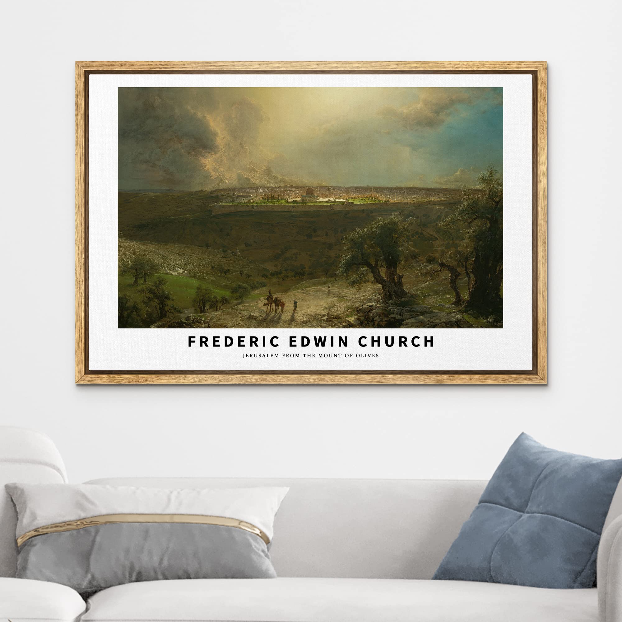 Wall26 Framed Canvas Print Wall Art Jerusalem From Mount Of Olives By Church Historic Classical Illustrations Fine Art Decorativ