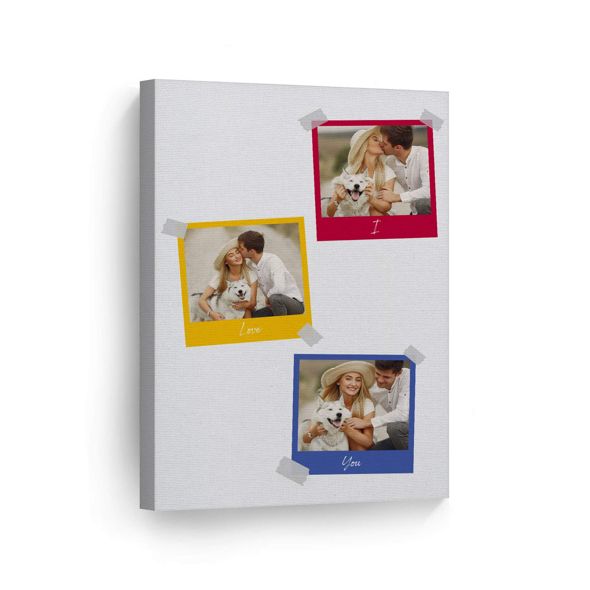 Smile Art Design Custom Photo Print Canvas Print With Your Photo Personalized Photo 3 Images Polaroid Photo Collage Picture Colo