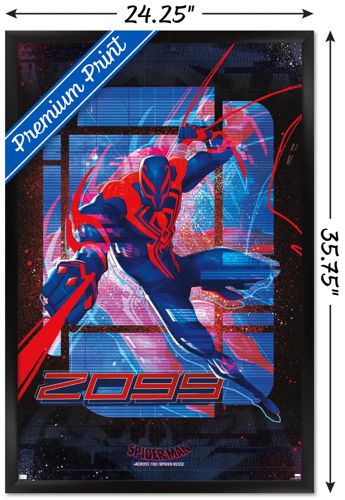 Trends International Marvel Spider-Man: Across The Spider-Verse - Spider-Man 2099 Wall Poster, 22.37'' X 34.00'', Black Framed V