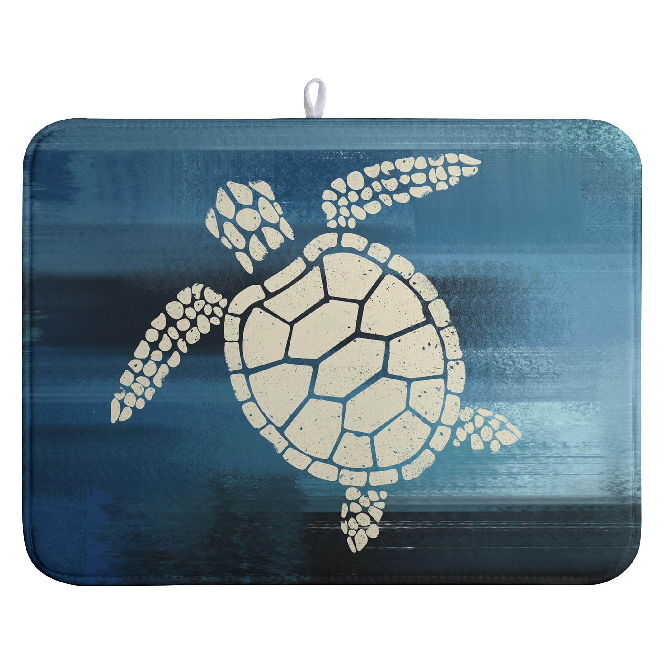 Wnoesat Sea Turtle Dish Drying Mats for Kitchen Counter 18x24 Inch Summer Ocean Animal Microfiber Absorbent Dish Drainer Rack Ma