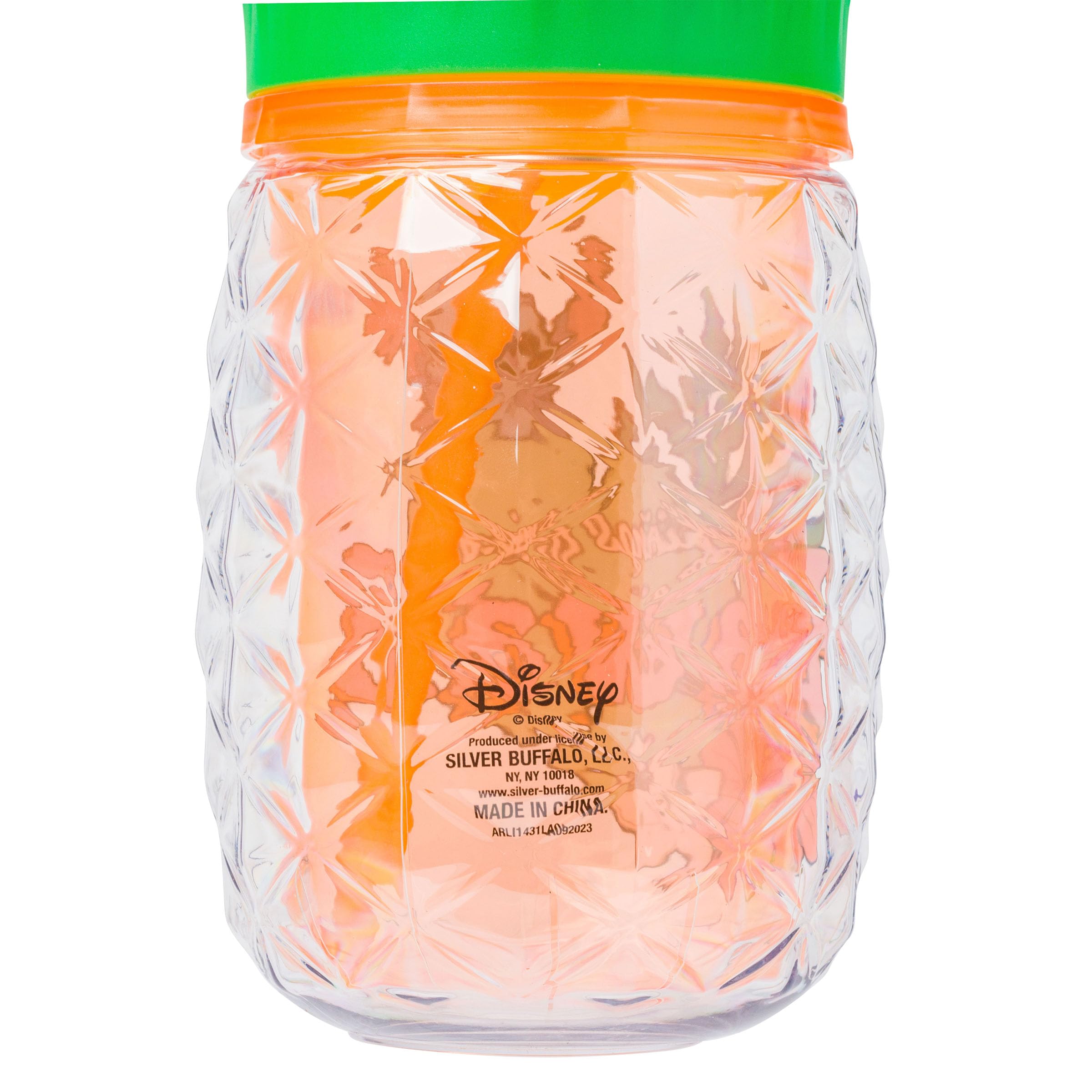 Silver Buffalo Disney Lilo And Stitch Greetings From Hawaii Featuring Scrump Pineapple Shaped Double Wall Tumbler, 16 Ounces
