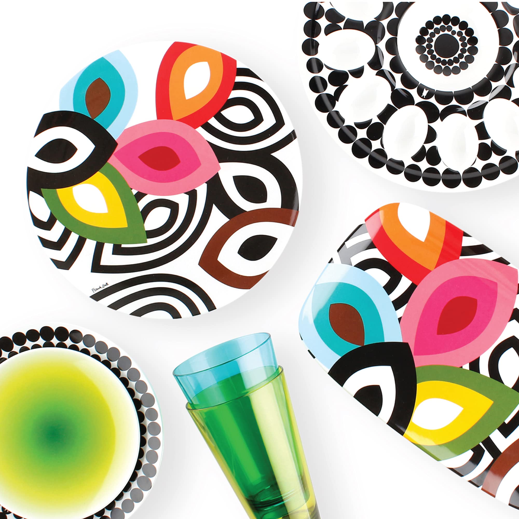 French Bull Plates - 4 Piece Set - 11 inch Melamine Dinner Plate Set - Melamine Dinnerware for Indoor and Outdoor - Foli