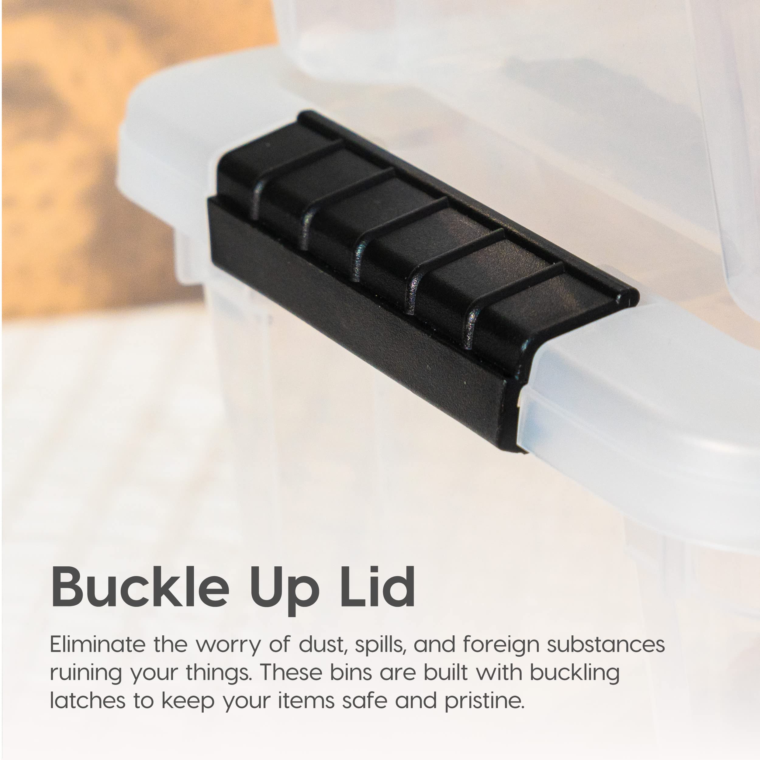 IRIS USA 40 Qt. Plastic Storage Container Bin with Secure Lid and Latching Buckles  6 pack - Clear  Durable Stackable Nestable Organizing Tote Tub Box Sports General Organization Medium