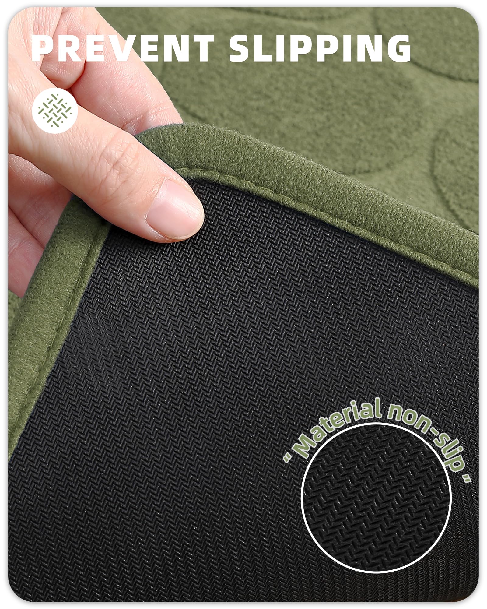 Color&Geometry Quick Dry Thin Bathroom Rugs Fit Under Door- Super Absorbent, Non Slip Rubber Backing, Non Shedding, Washable Gre