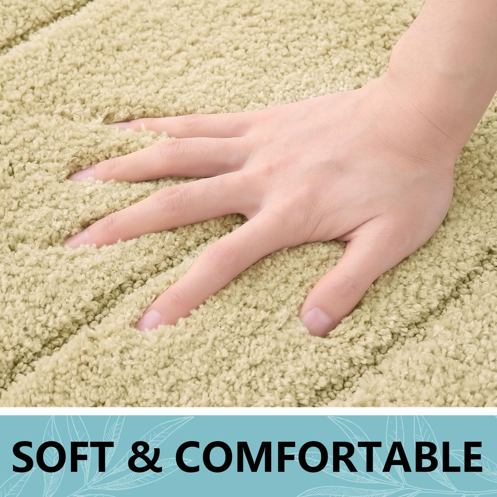 Buganda Bathroom Rugs, 36'' X 24'', Soft And Absorbent Microfiber Bath Rugs, Non-Slip Shaggy Bath Carpet, Machine Wash Dry Bath