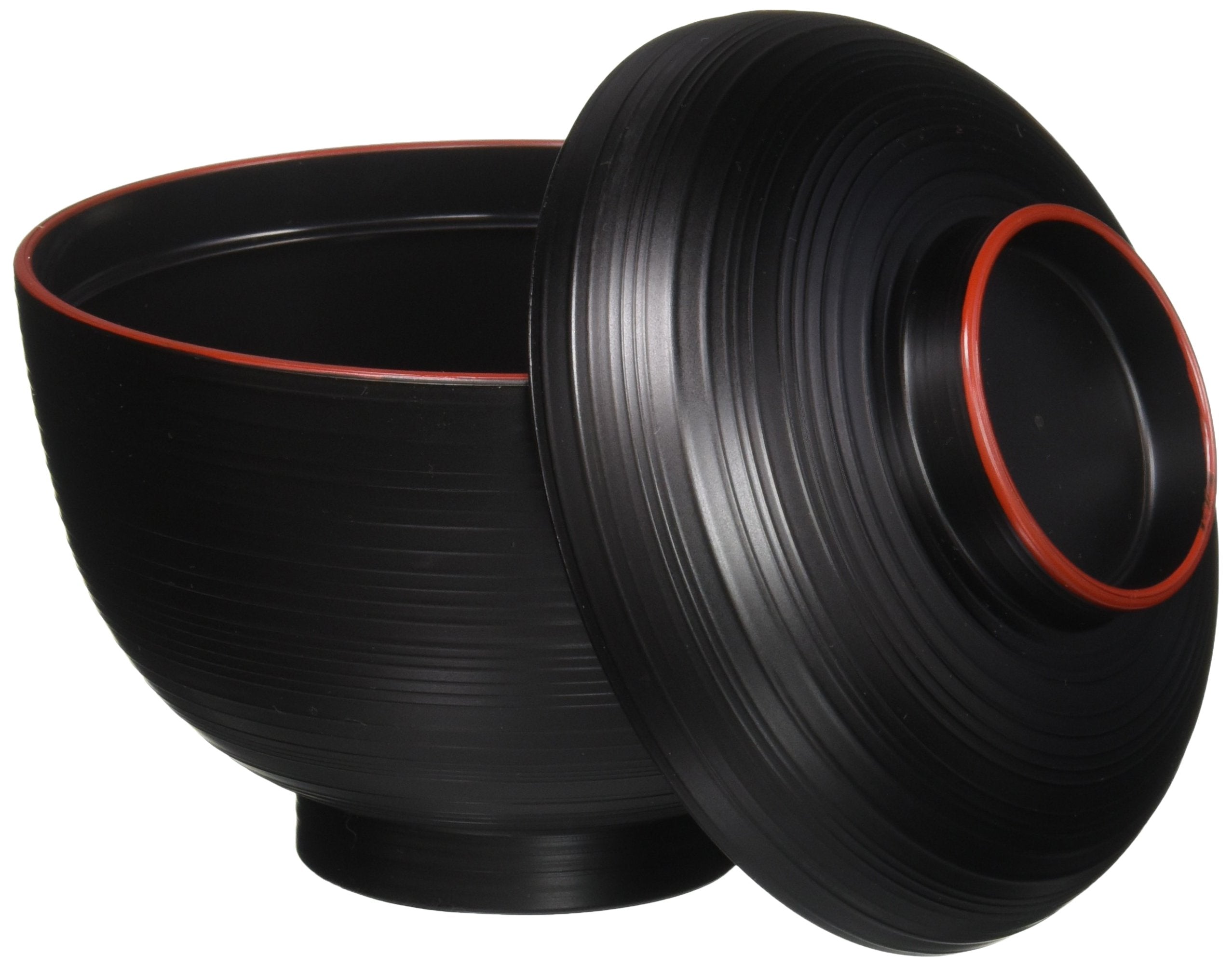 Happy Sales Hswf201B, Japanese Soup Rice Bowl With Lid Black