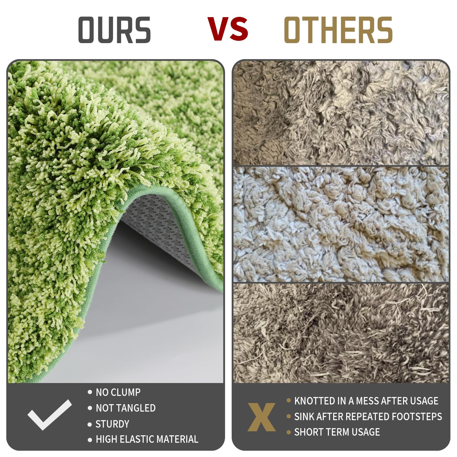 Yimobra Luxury Bathroom Rugs, Fluffy Bath Mats, Non Slip, Water Absorbent Microfiber, Machine Washable, Soft Shower Rugs, Thick